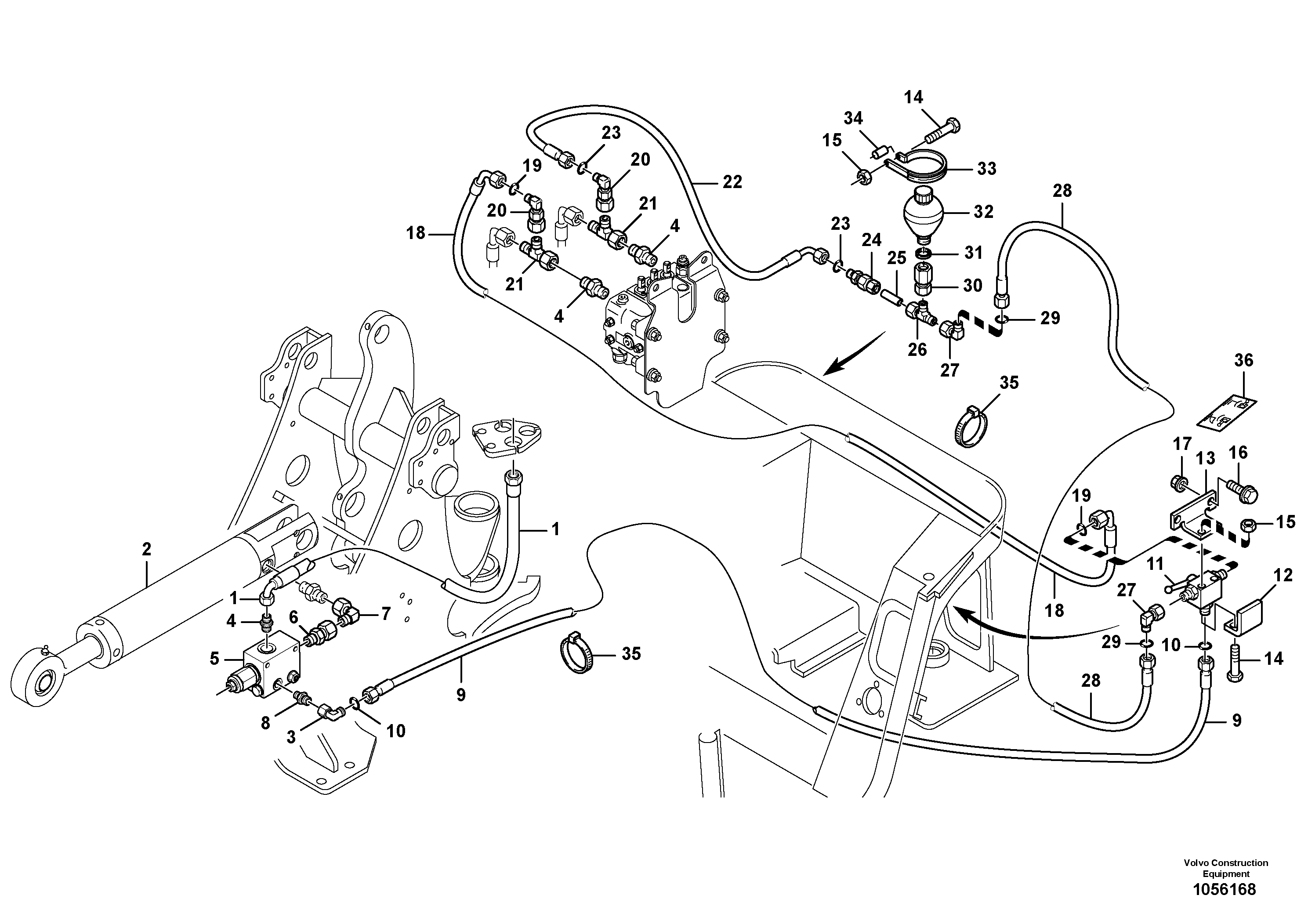 Схема запчастей Volvo L25F - 42939 Line fracture safety - Lift L25F