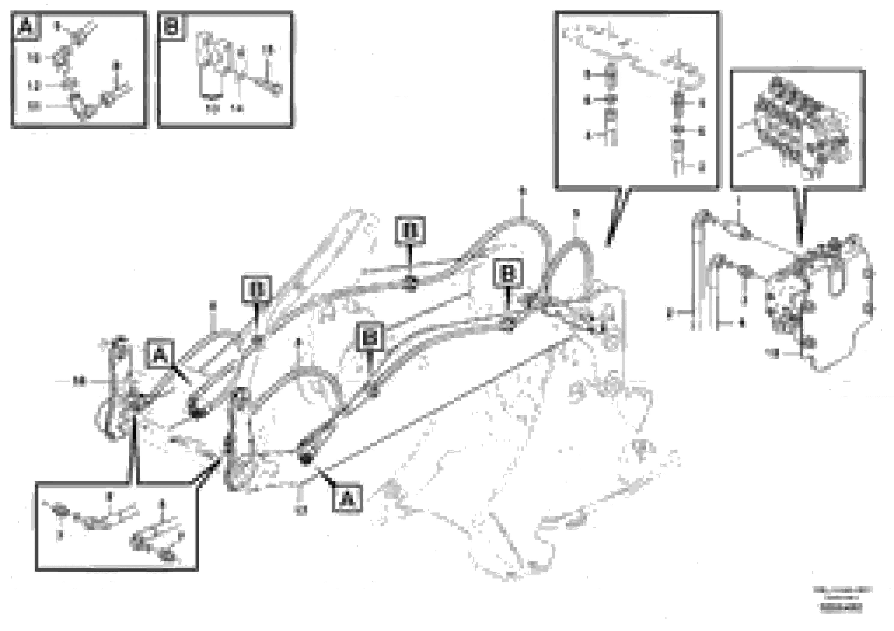 Схема запчастей Volvo L25F - 43166 Lines to attachment mounting plate L25F