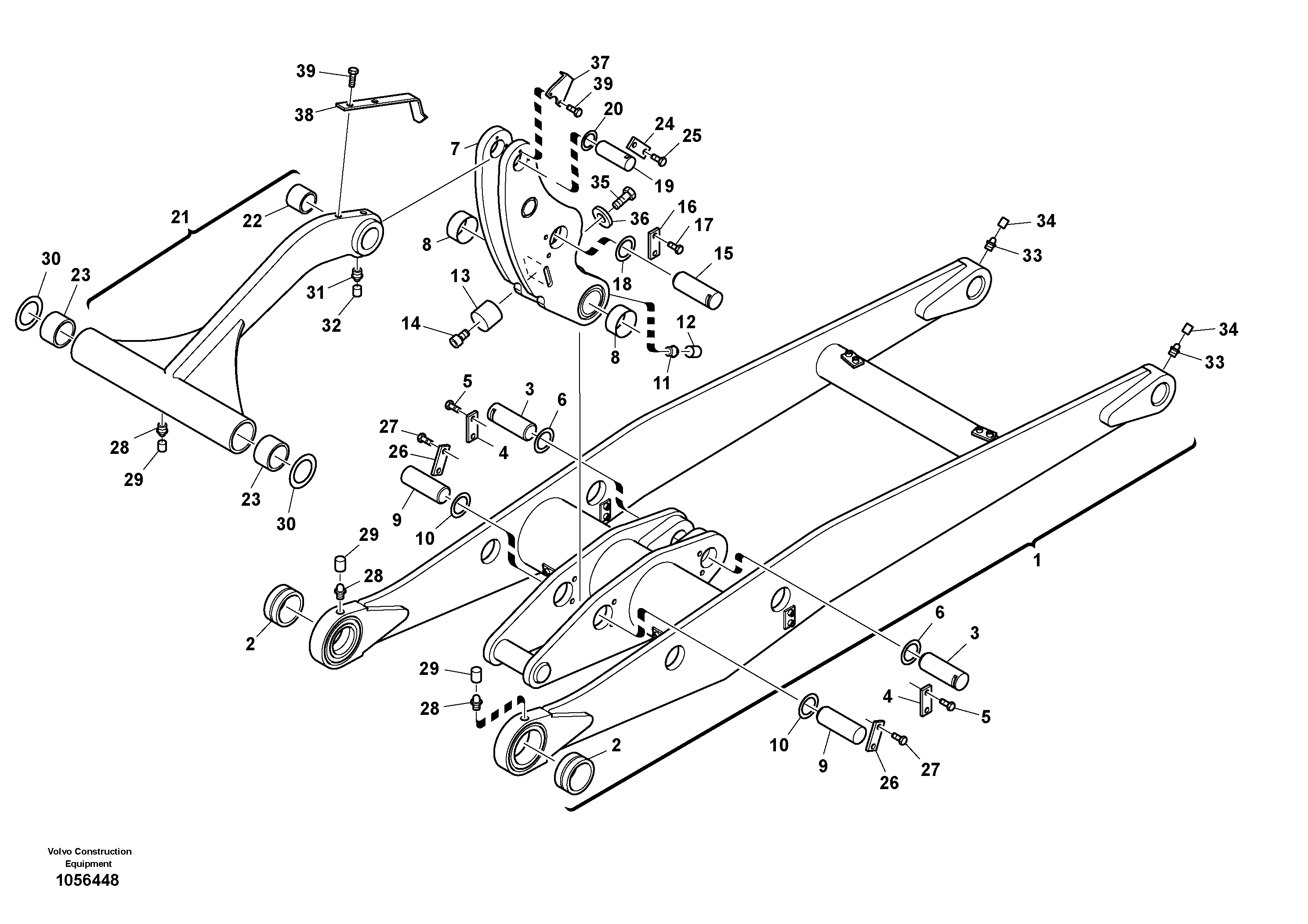 Схема запчастей Volvo L25F - 67668 Lifting framework with assembly parts L25F