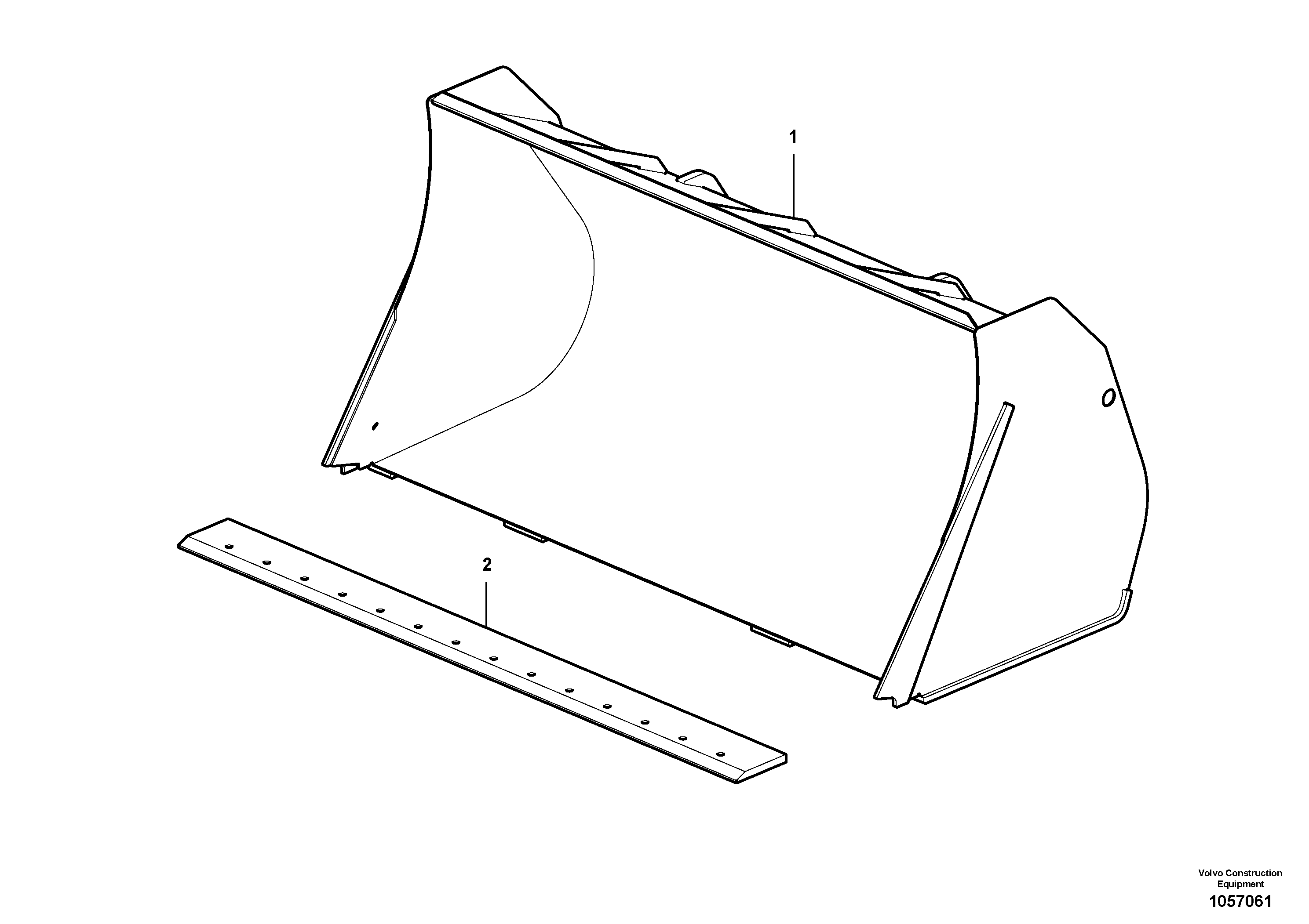 Схема запчастей Volvo L25F - 101028 Bucket, straight lip without teeth ATTACHMENTS ATT. COMPACT WHEEL LOADERS GEN. F