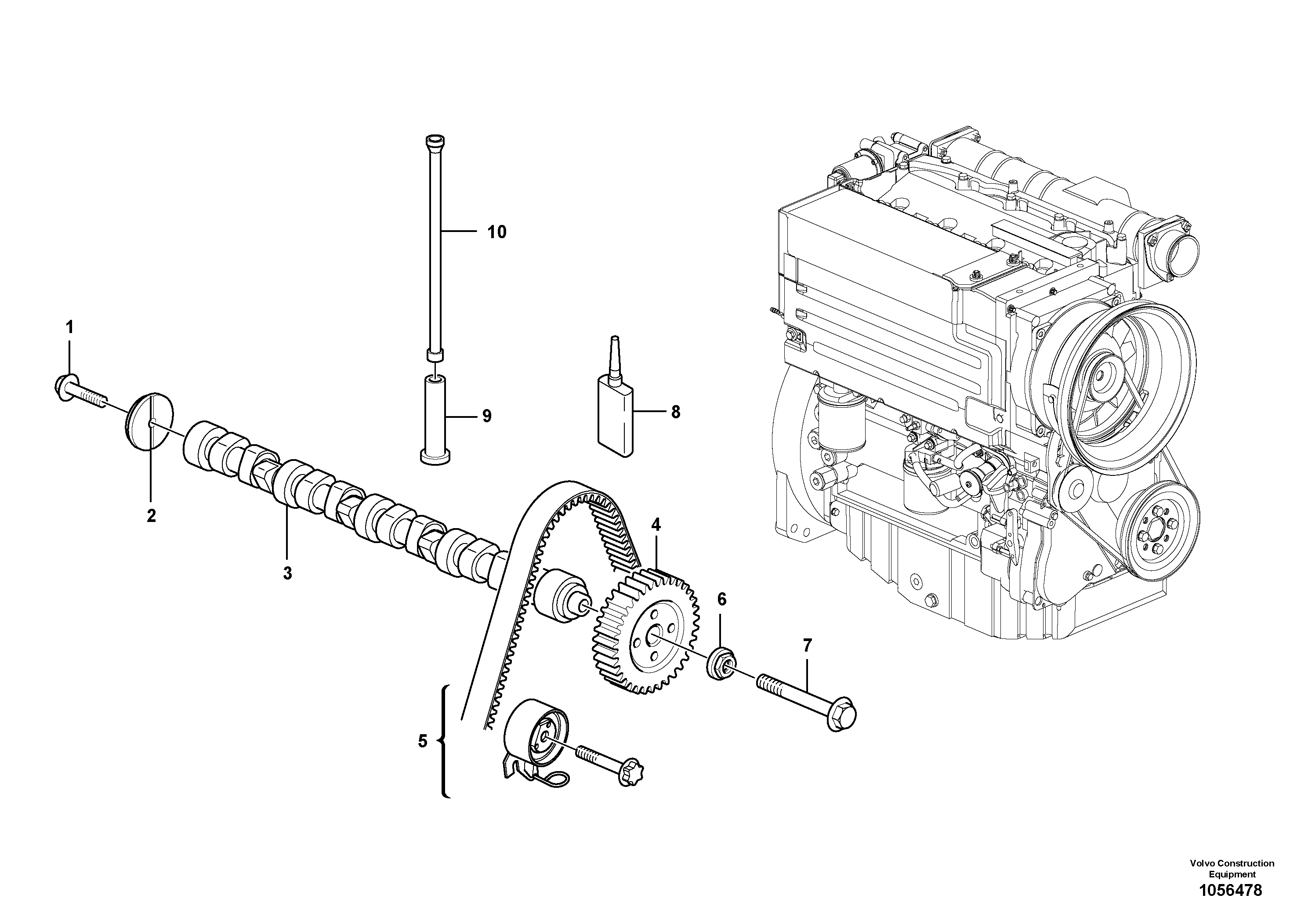 Схема запчастей Volvo L25F - 46719 Распредвал L25F