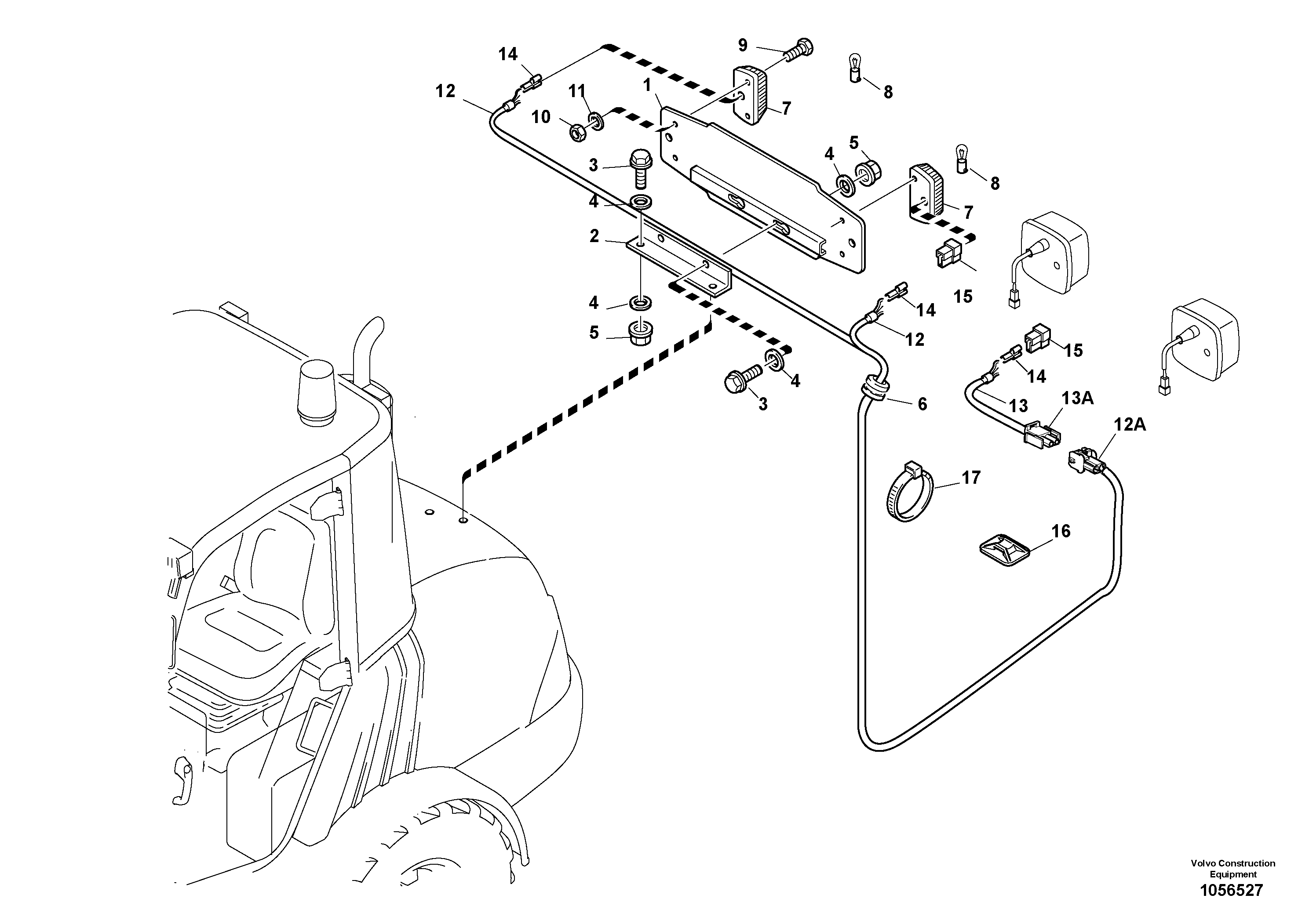Схема запчастей Volvo L25F - 48787 Number plate illumination L25F