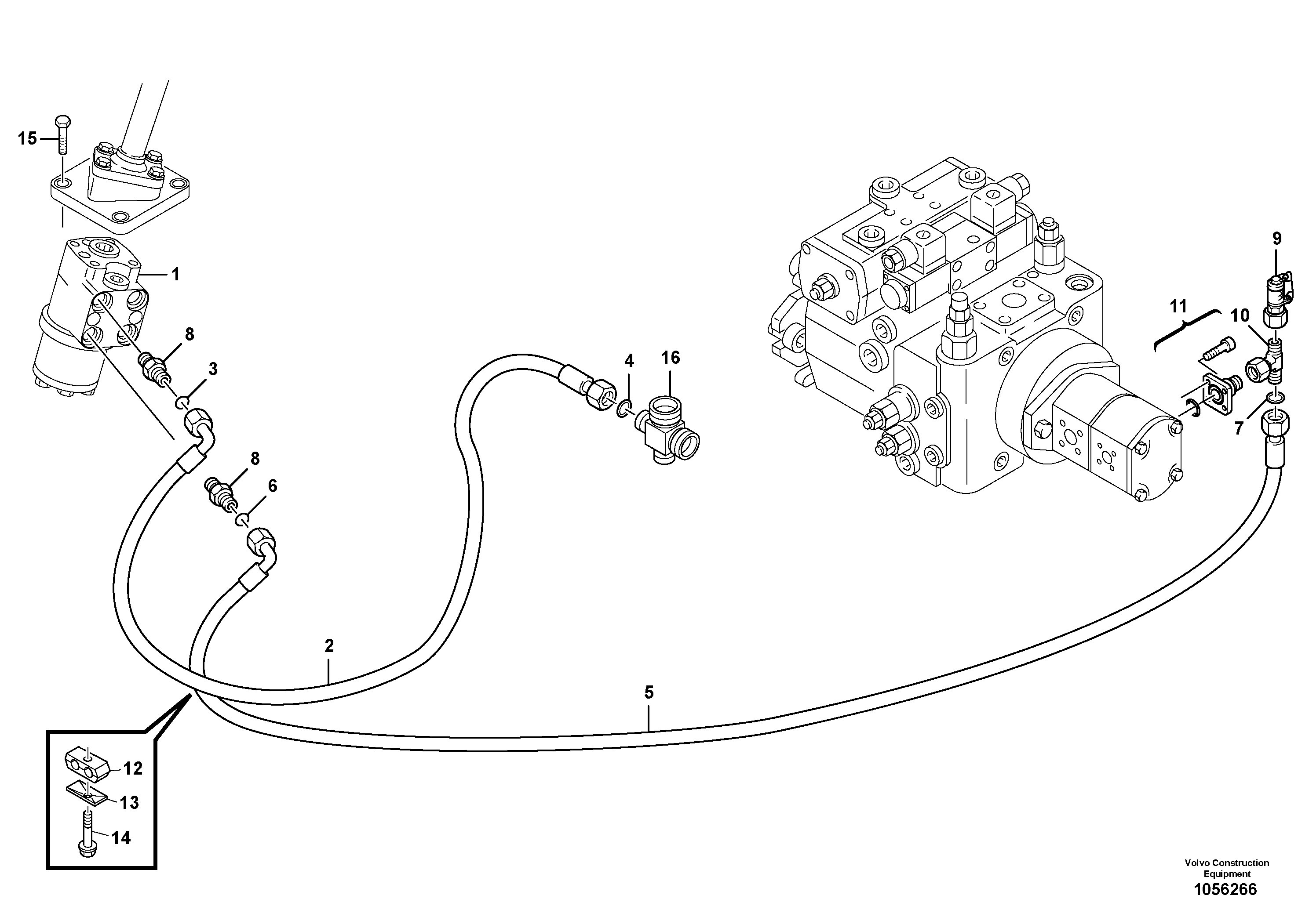 Схема запчастей Volvo L25F - 39050 Steering-hydraulic equipment - rear vehicle L25F