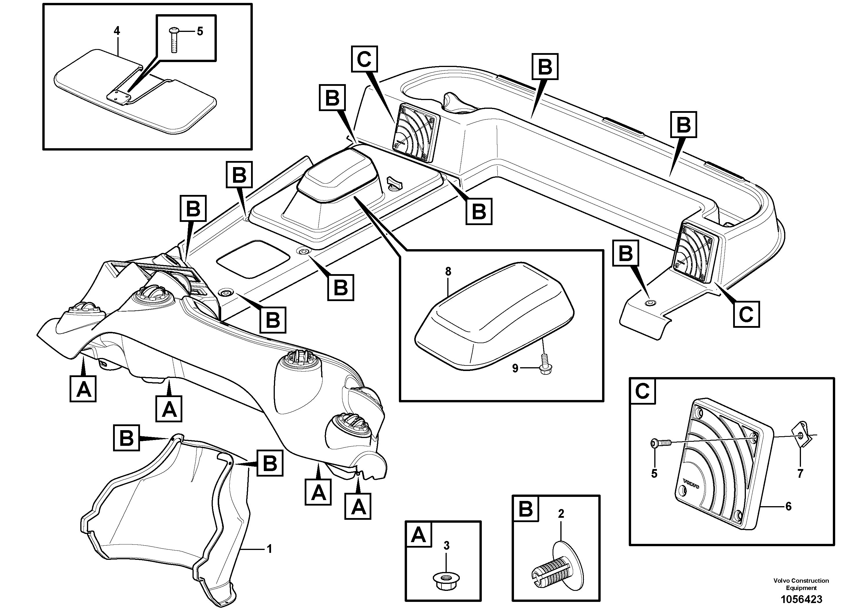 Схема запчастей Volvo L25F - 46147 Interior equipment L25F