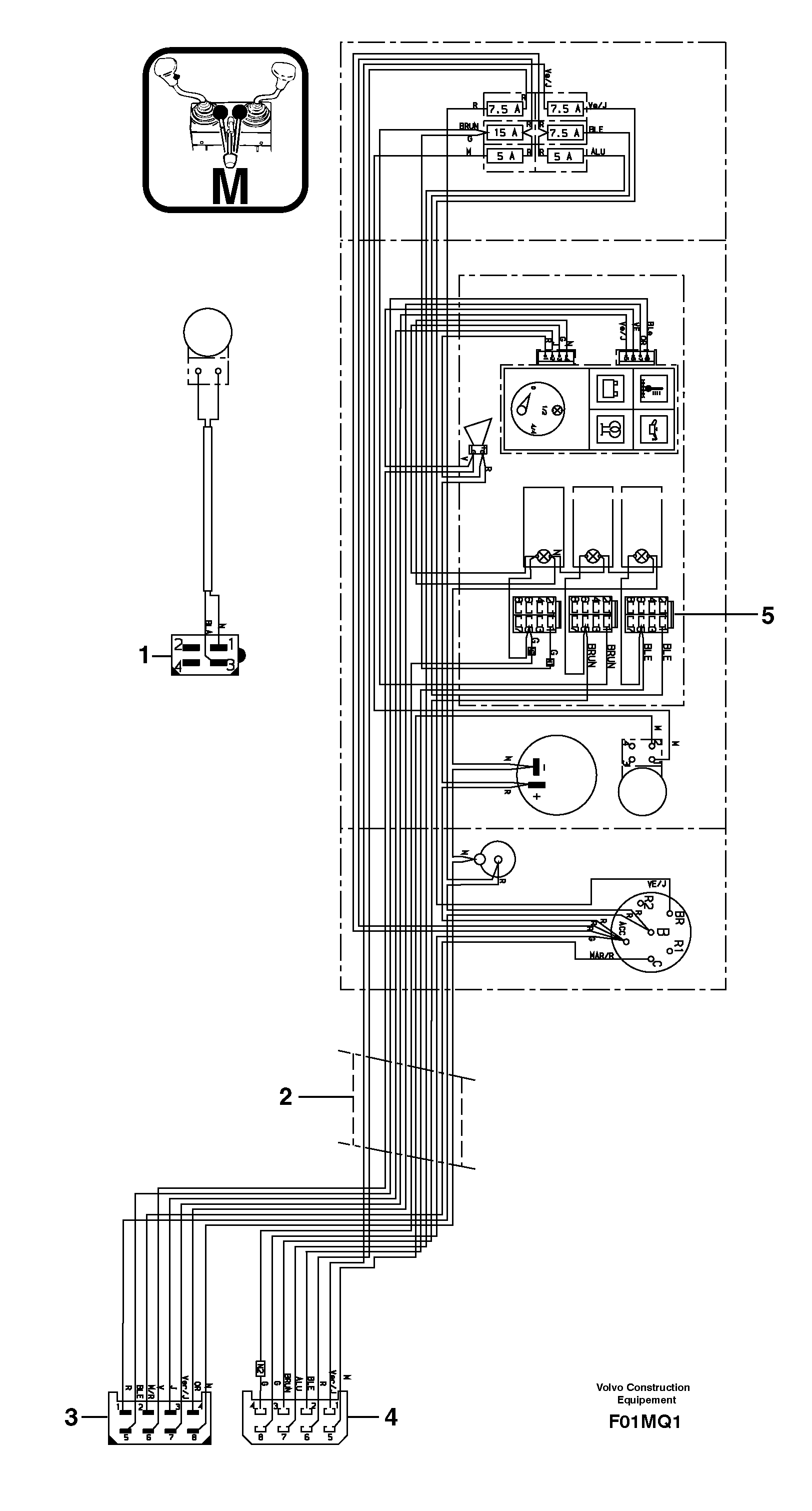 Схема запчастей Volvo EC14 TYPE 246, 271 - 24607 Electrical system ( front ) 