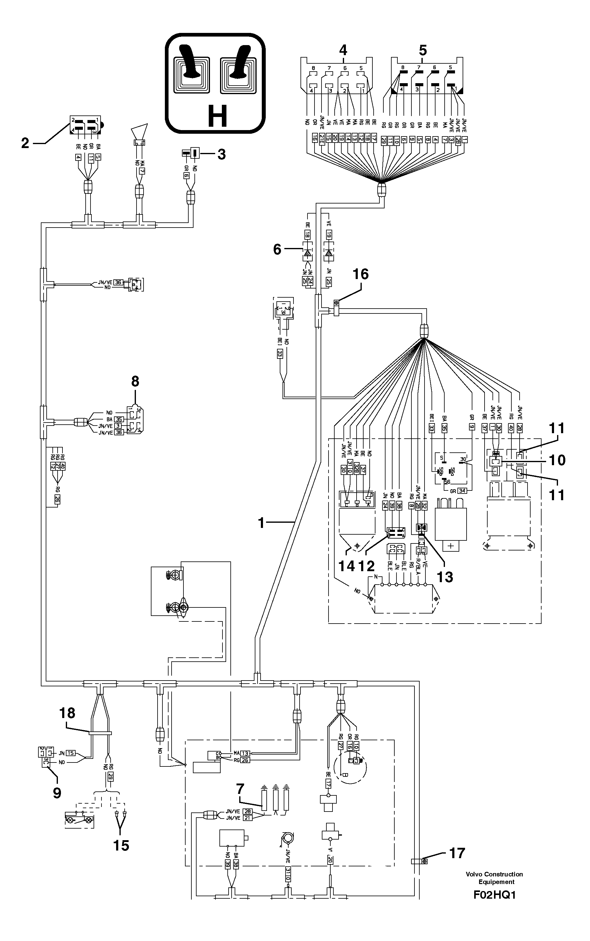 Схема запчастей Volvo EC14 TYPE 246, 271 - 24608 Electrical system ( rear ) 