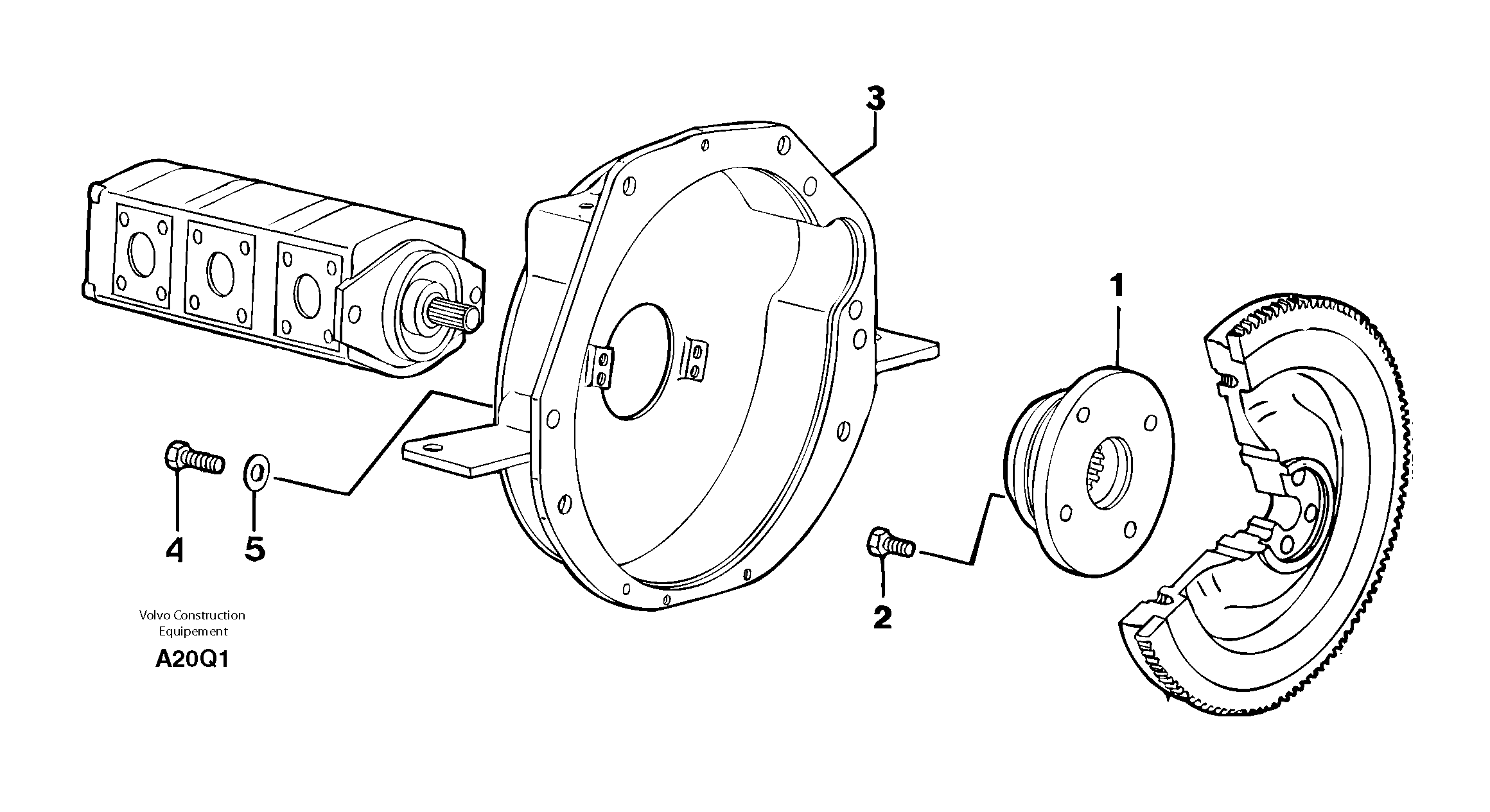 Схема запчастей Volvo EC14 TYPE 246, 271 - 41149 Engine coupling / hydraulic pump 