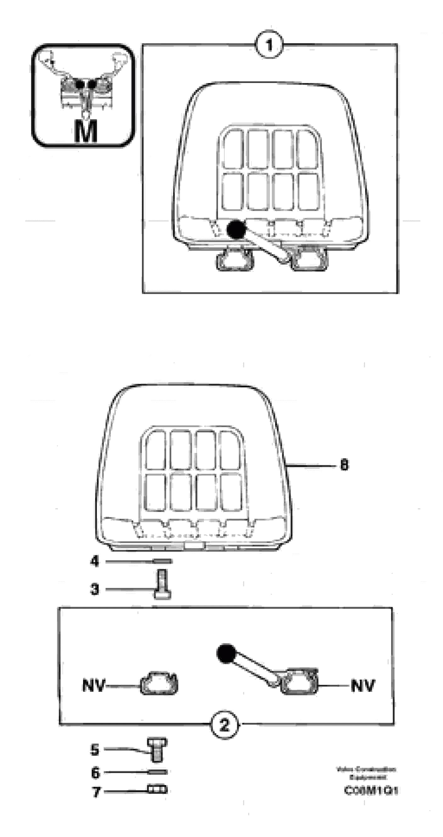 Схема запчастей Volvo EC14 TYPE 246, 271 - 21338 Standard seat 