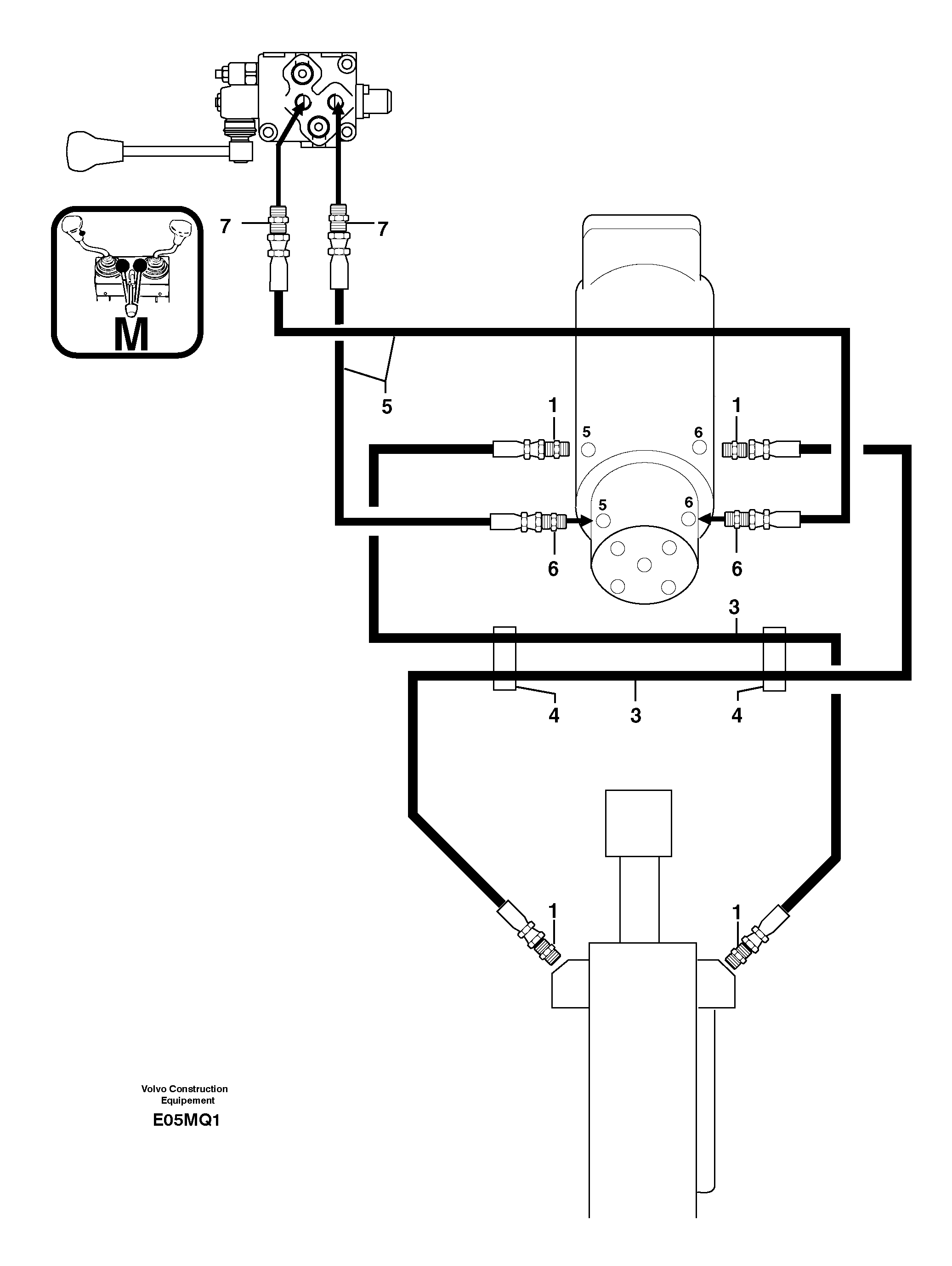 Схема запчастей Volvo EC14 TYPE 246, 271 - 102700 Hydr. circuit. ( dozer blade ) 