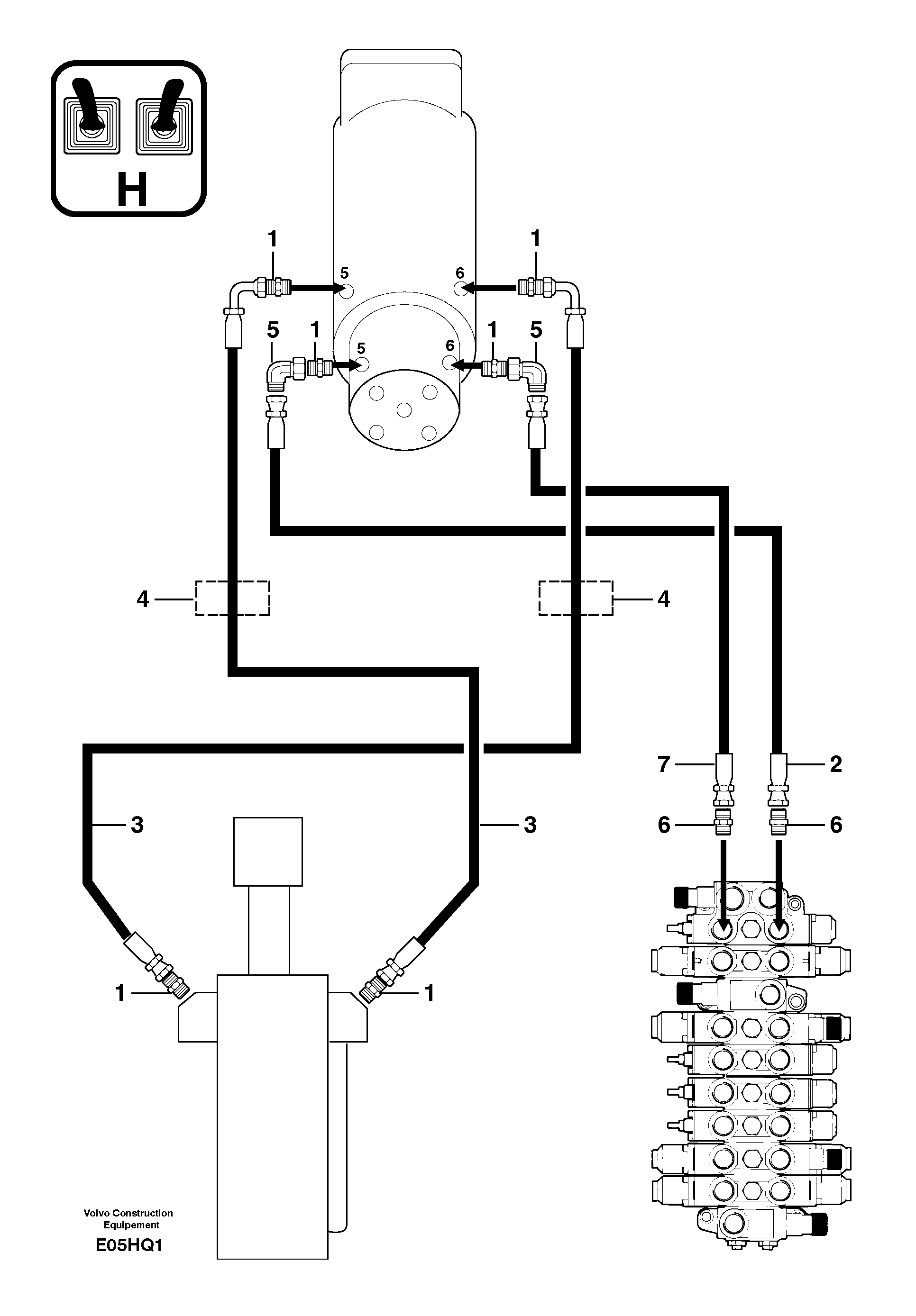 Схема запчастей Volvo EC14 TYPE 246, 271 - 21113 Hydr. circuit. ( dozer blade ) 