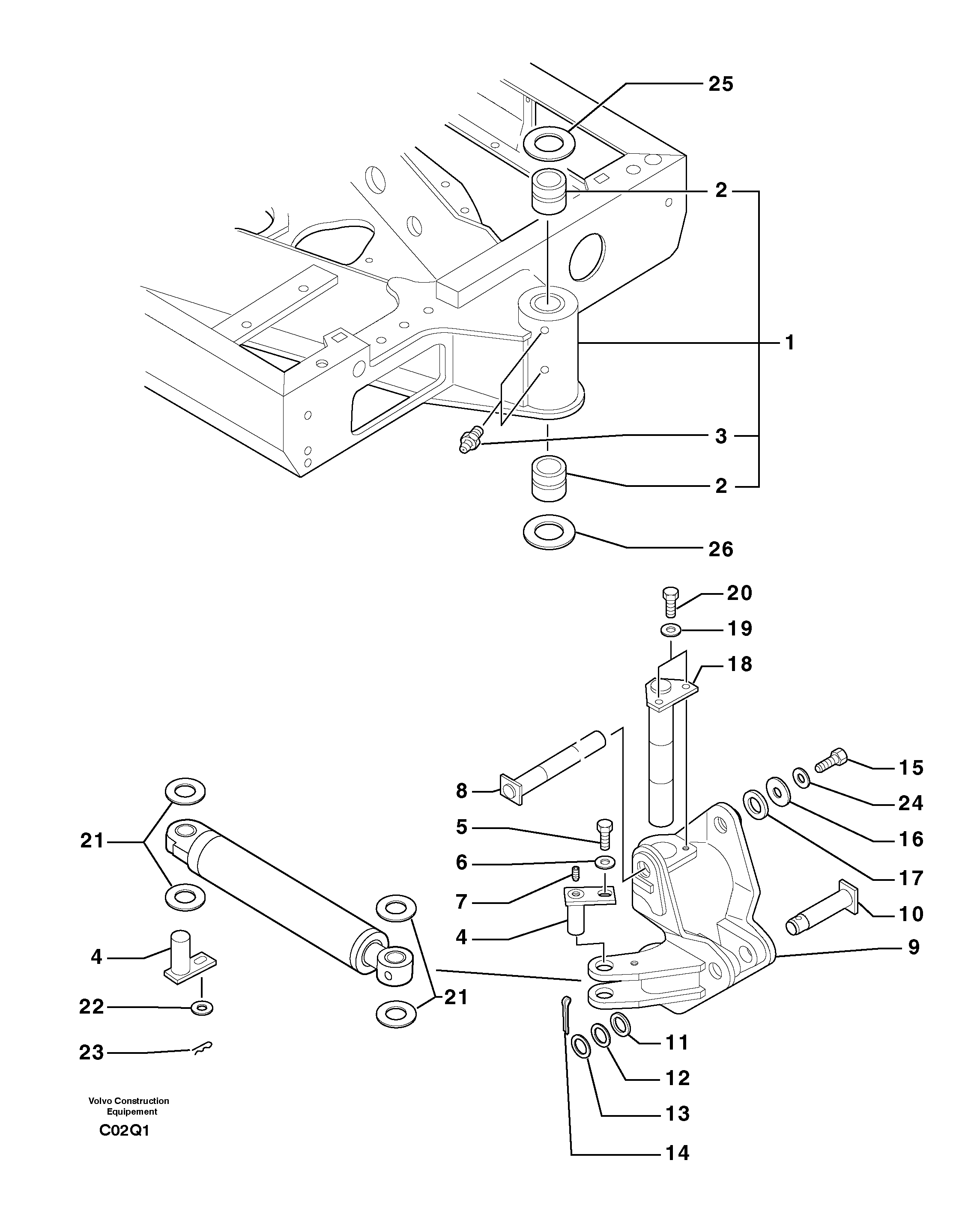 Схема запчастей Volvo EC14 TYPE 246, 271 - 21943 Pivot pin 