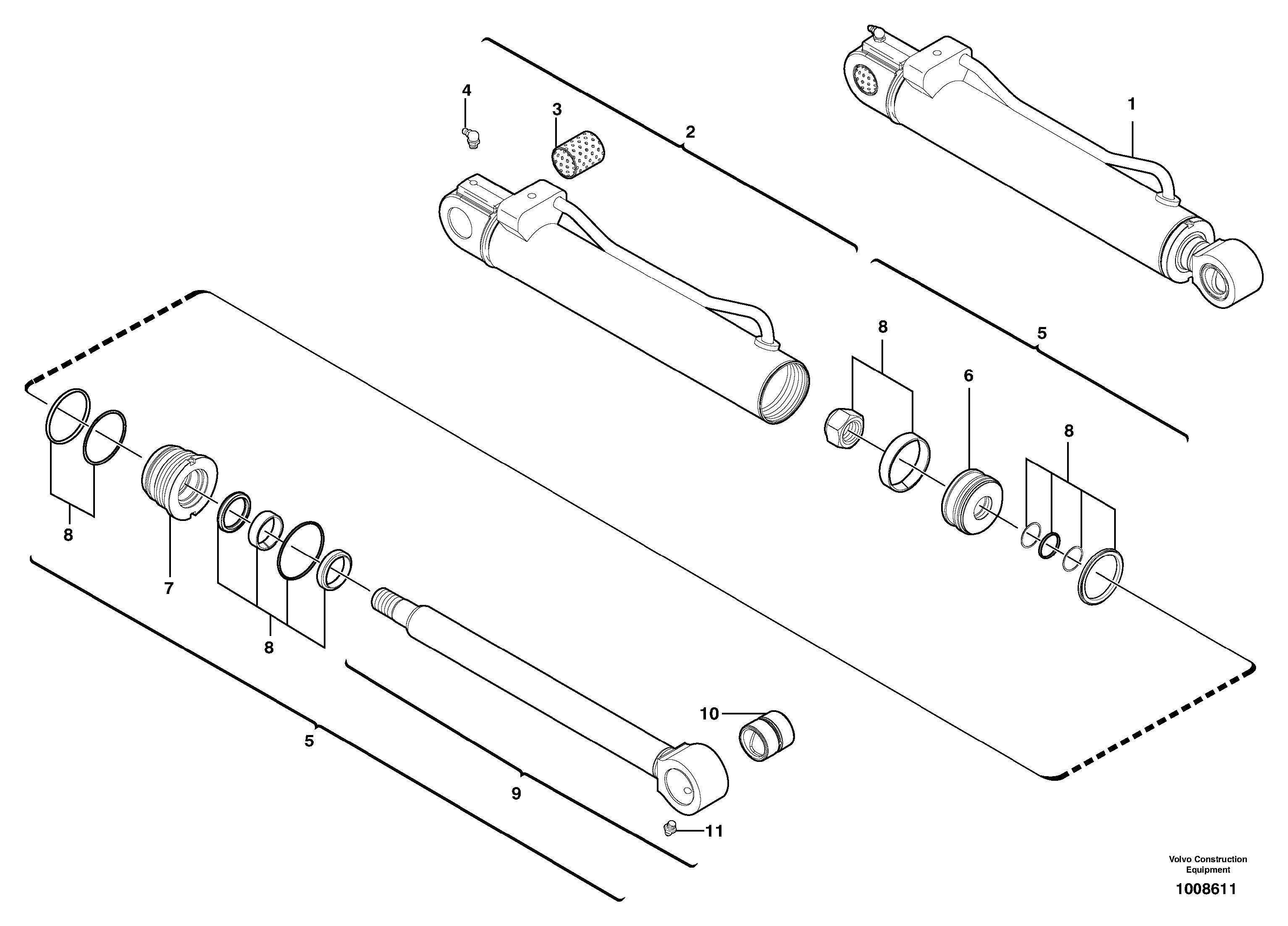 Схема запчастей Volvo EC14 TYPE 246, 271 - 25477 Цилиндр ковша 