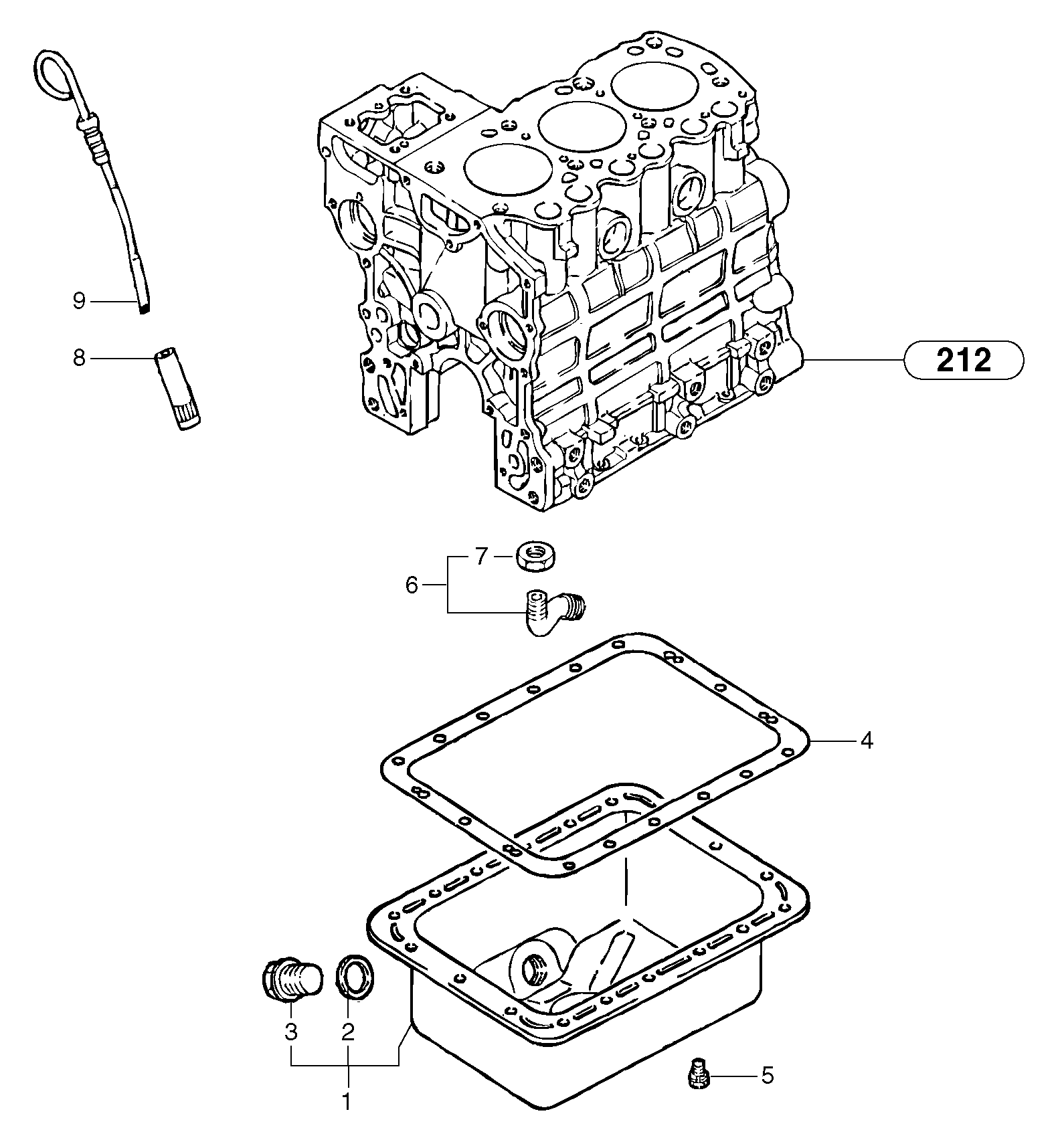 Схема запчастей Volvo EC20 TYPE 263 XT/XTV - 9091 Lubrication oil sump 