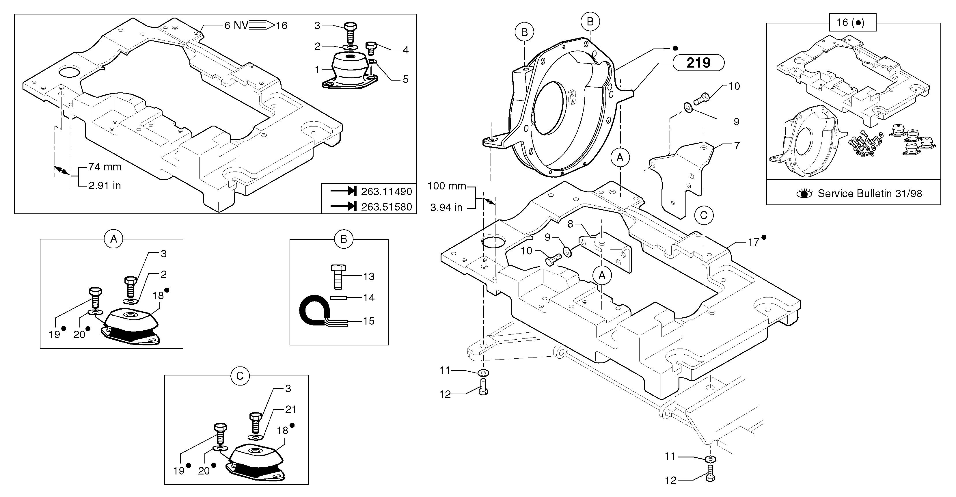 Схема запчастей Volvo EC20 TYPE 263 XT/XTV - 32013 Engine mounts 