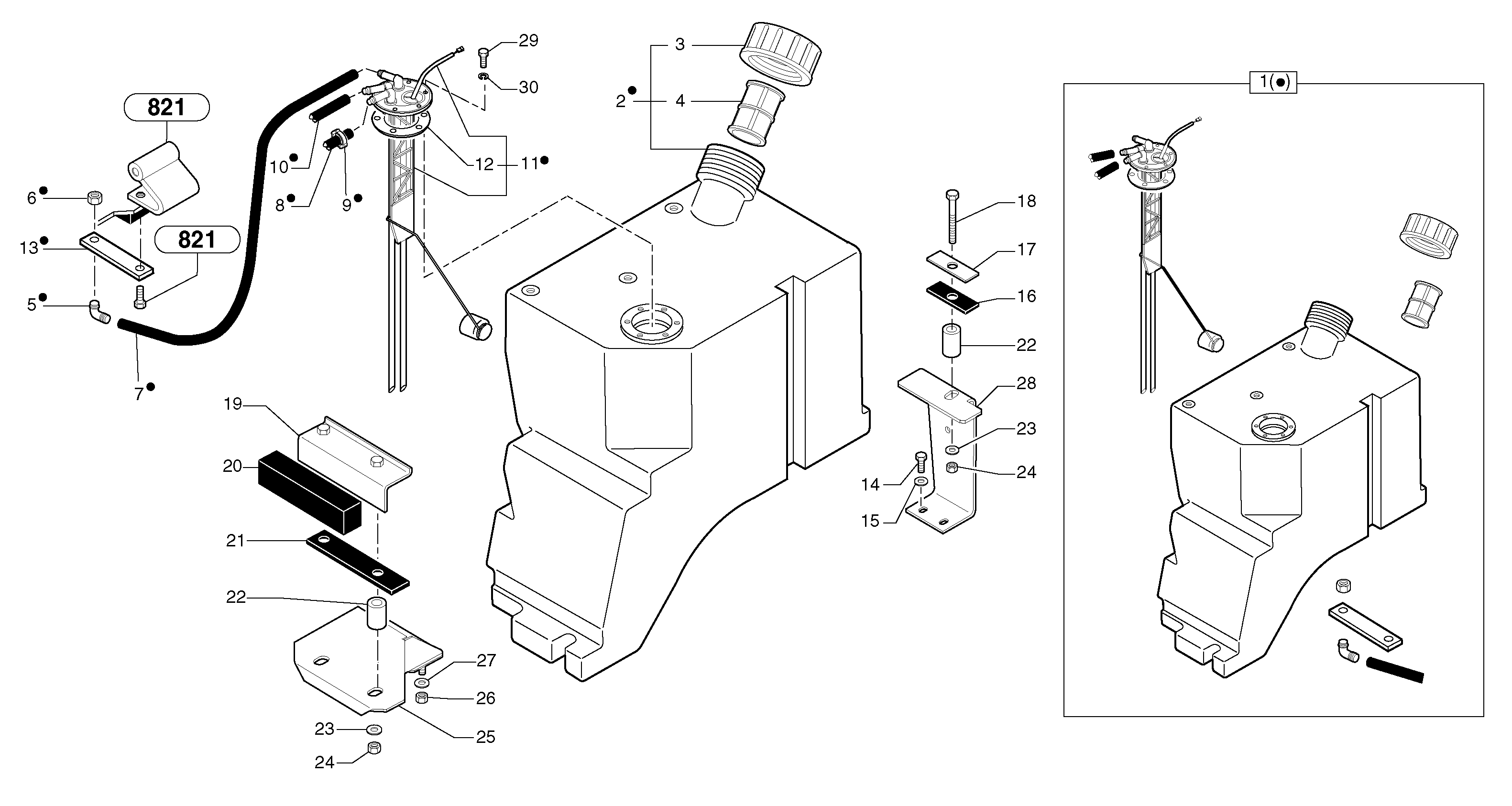 Схема запчастей Volvo EC20 TYPE 263 XT/XTV - 9809 Gas-oil tank 