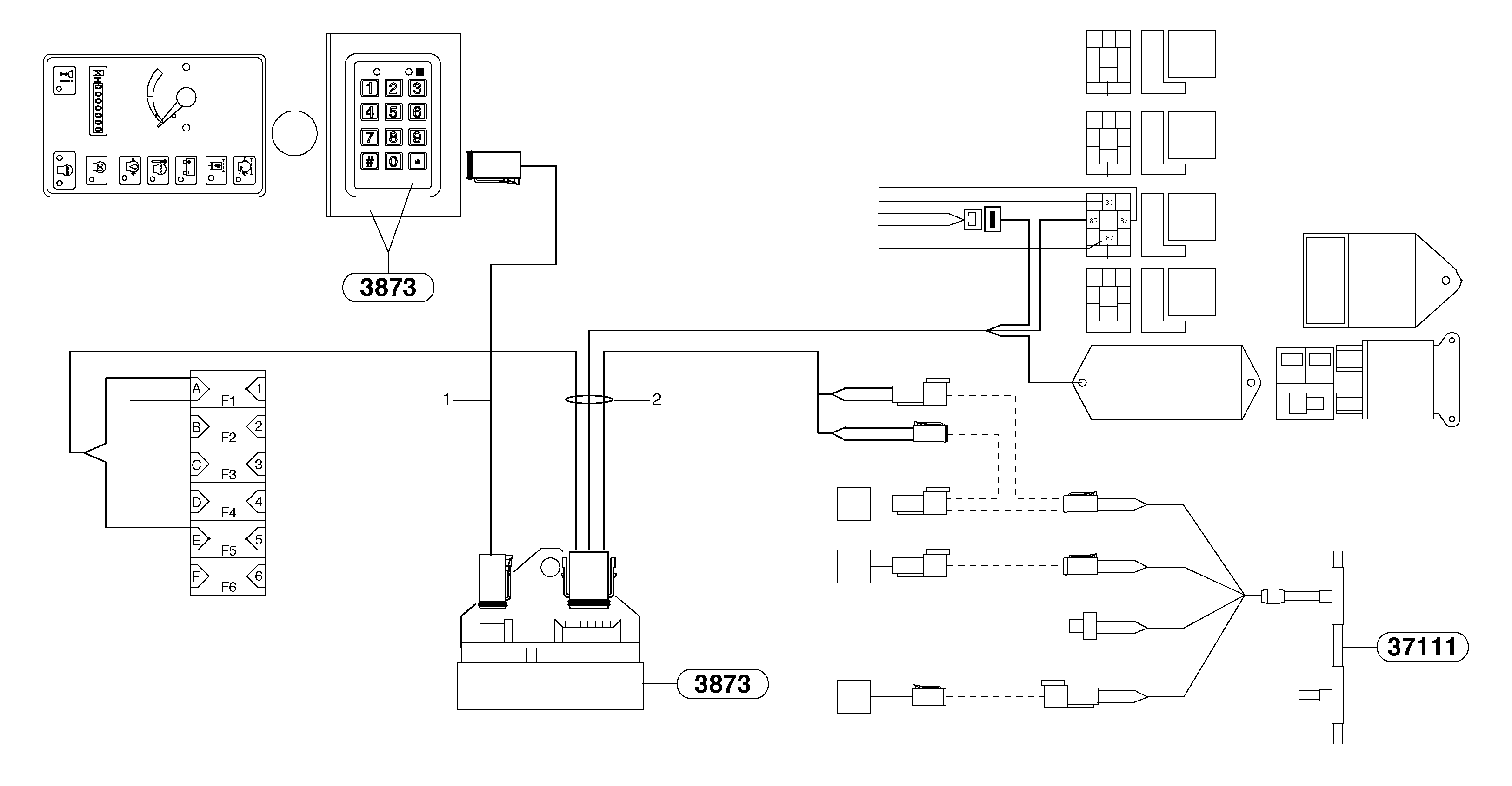 Схема запчастей Volvo EC20 TYPE 263 XT/XTV - 6515 Electrical system / coded keypad 