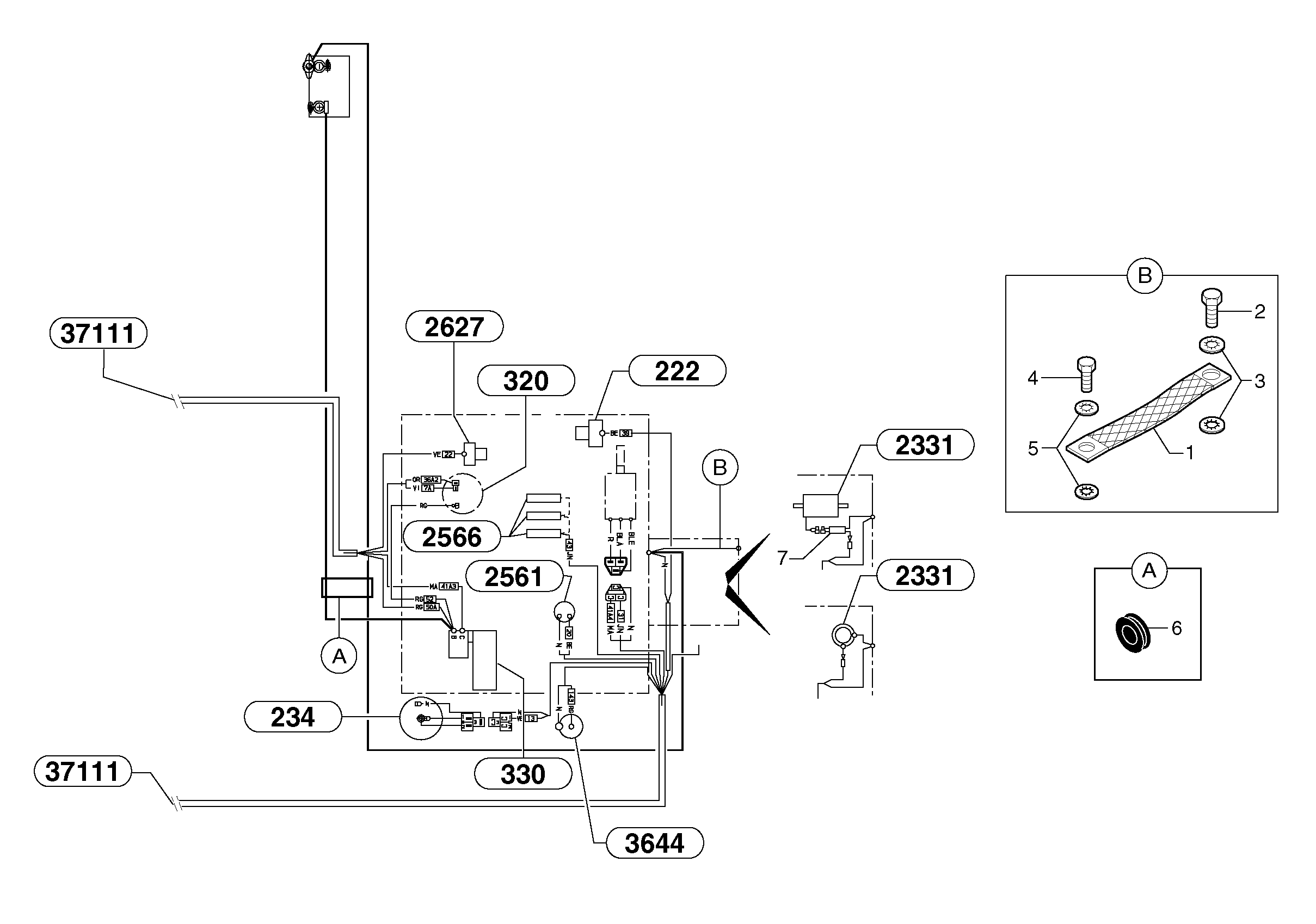 Схема запчастей Volvo EC20 TYPE 263 XT/XTV - 44896 Electrical system ( rear ) 