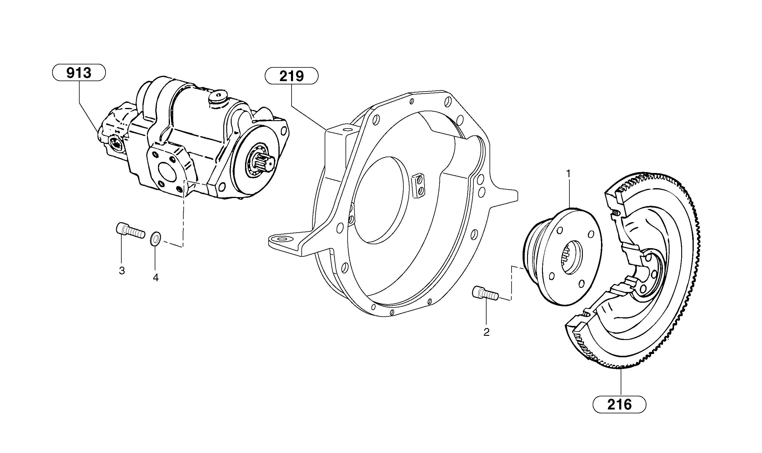 Схема запчастей Volvo EC20 TYPE 263 XT/XTV - 46179 Engine coupling / hydraulic pump 