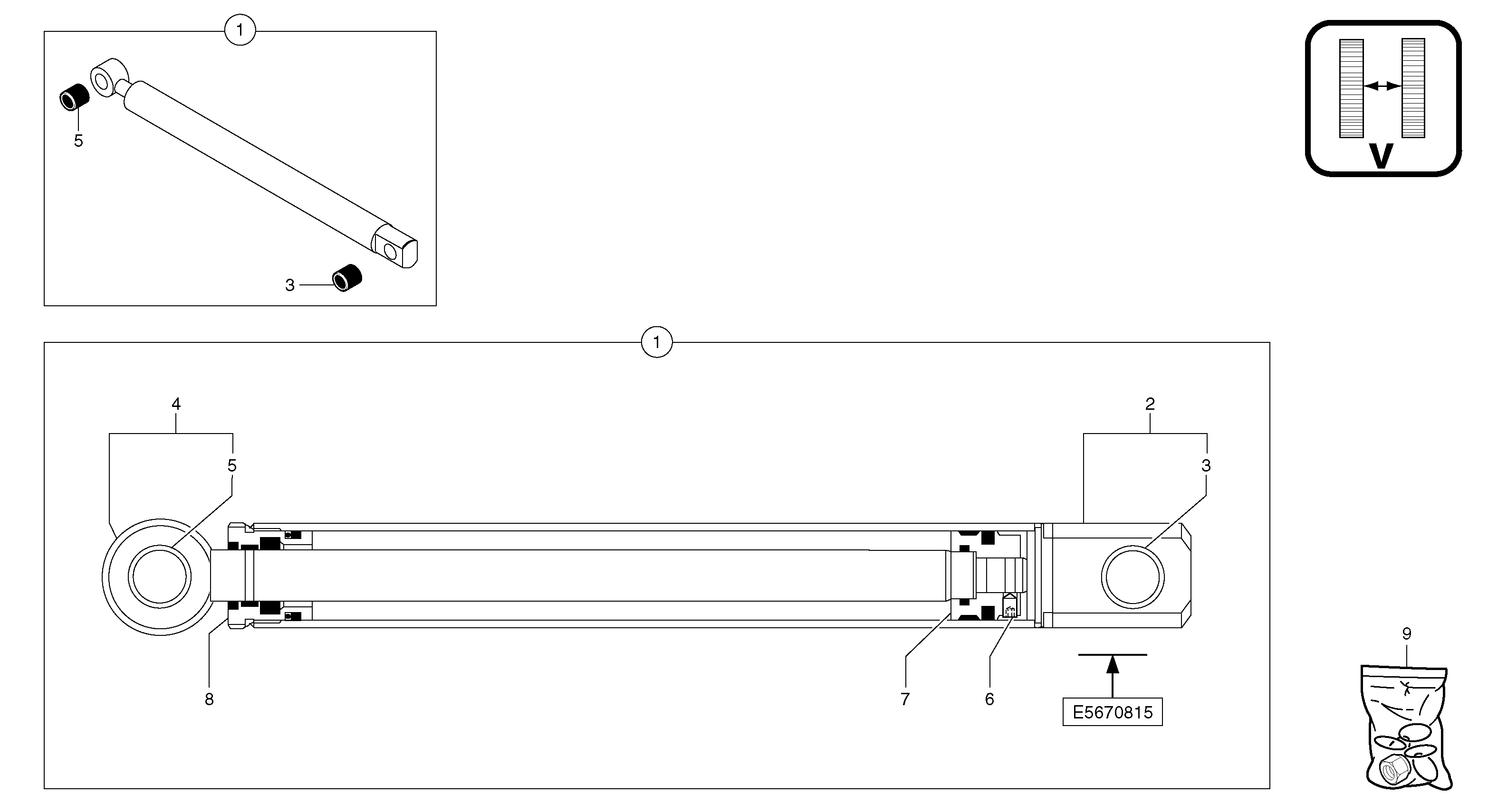 Схема запчастей Volvo EC20 TYPE 263 XT/XTV - 12514 Variable track cylinder 