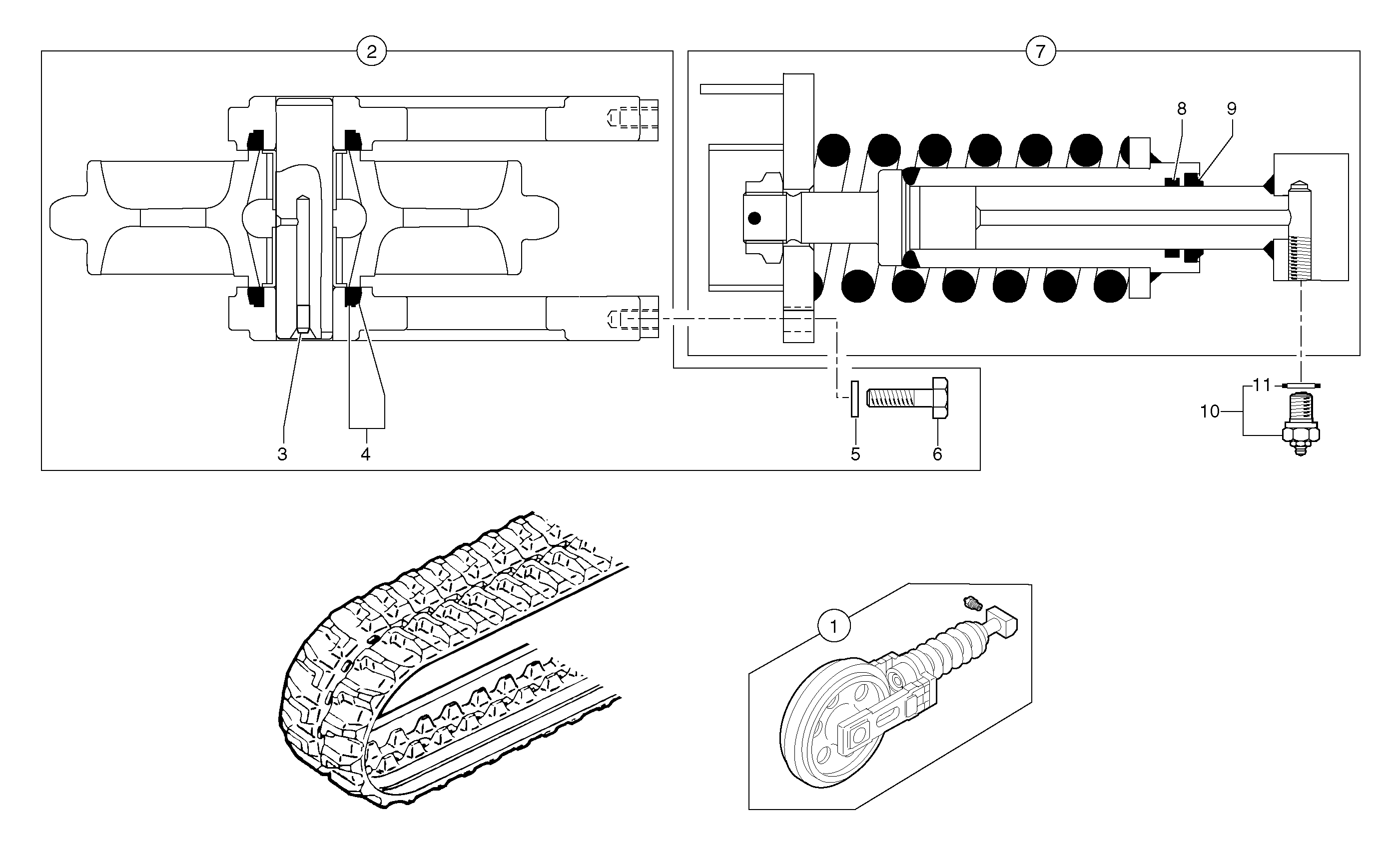 Схема запчастей Volvo EC20 TYPE 263 XT/XTV - 385 Track tensioning ( rubber tracks ) 