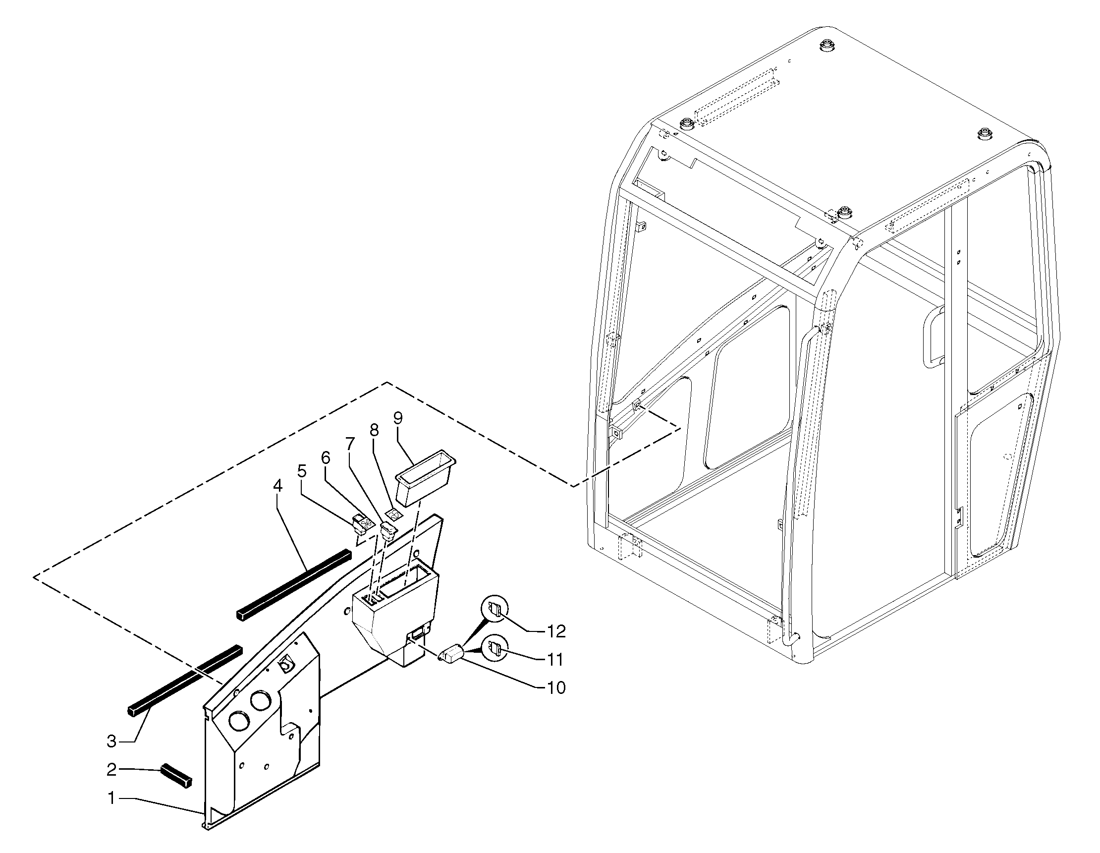 Схема запчастей Volvo EC20 TYPE 263 XT/XTV - 7263 Cab : console 