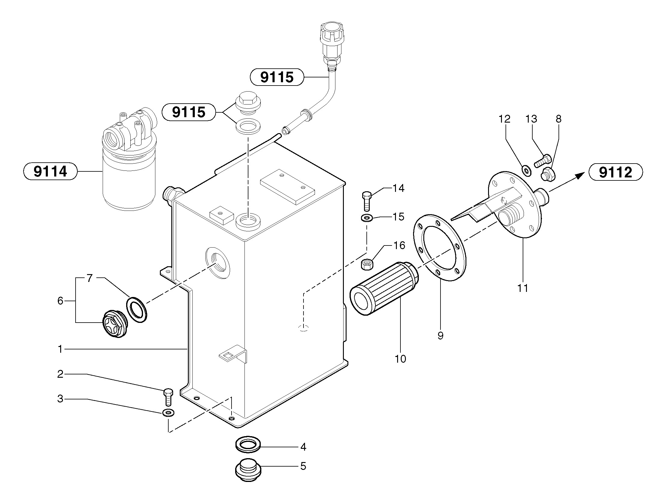 Схема запчастей Volvo EC20 TYPE 263 XT/XTV - 102839 Гидробак 