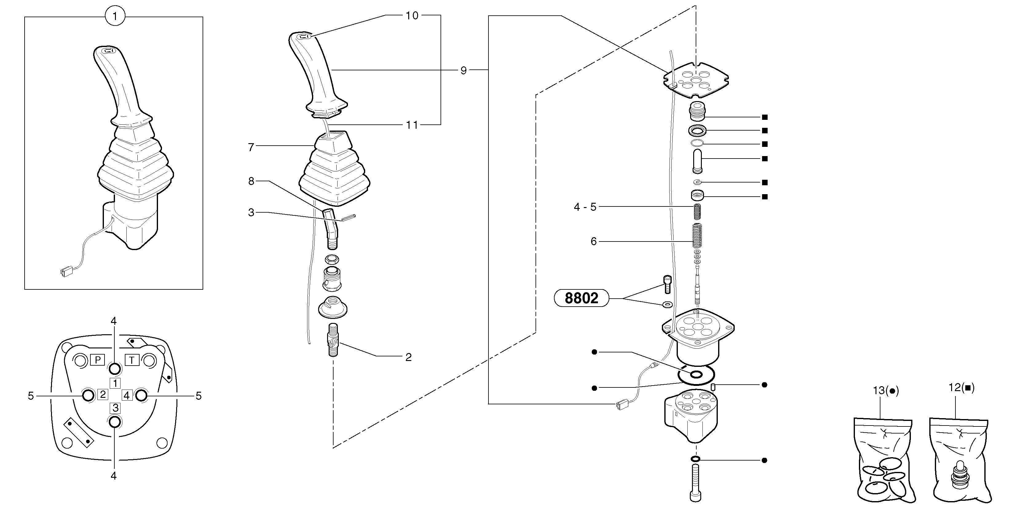 Схема запчастей Volvo EC20 TYPE 263 XT/XTV - 8197 Control lever : dipper arm / slewing ( left ) 