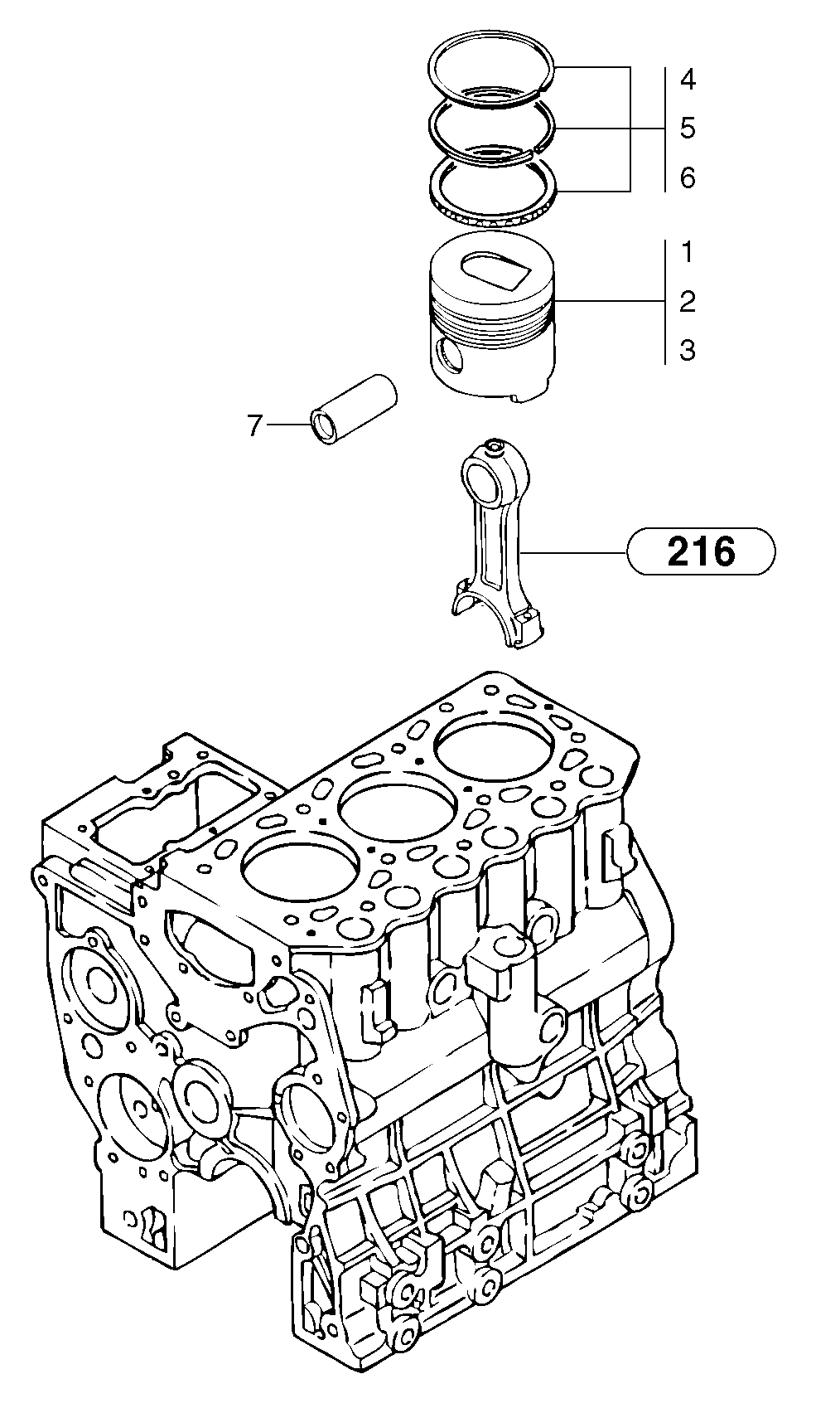 Схема запчастей Volvo EC25 TYPE 281 - 16411 Pistons 