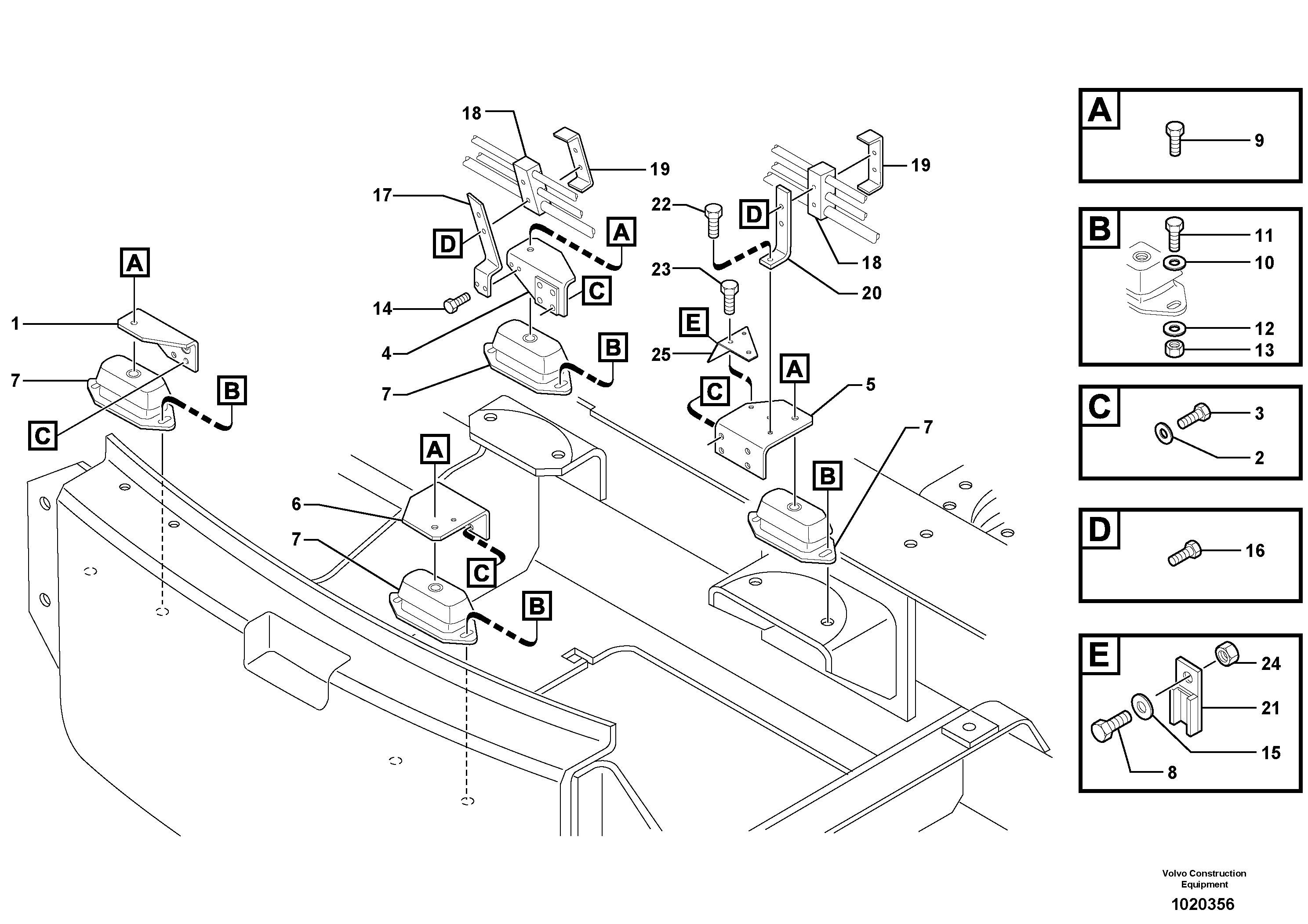 Схема запчастей Volvo EC25 TYPE 281 - 84274 Engine mounts 