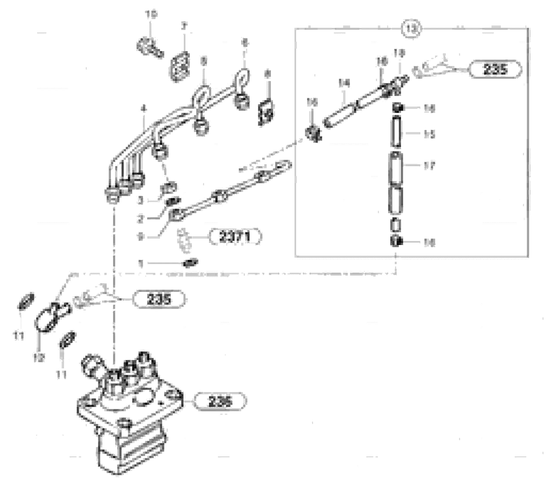 Схема запчастей Volvo EC25 TYPE 281 - 54022 Fuel circuit : injection pump 