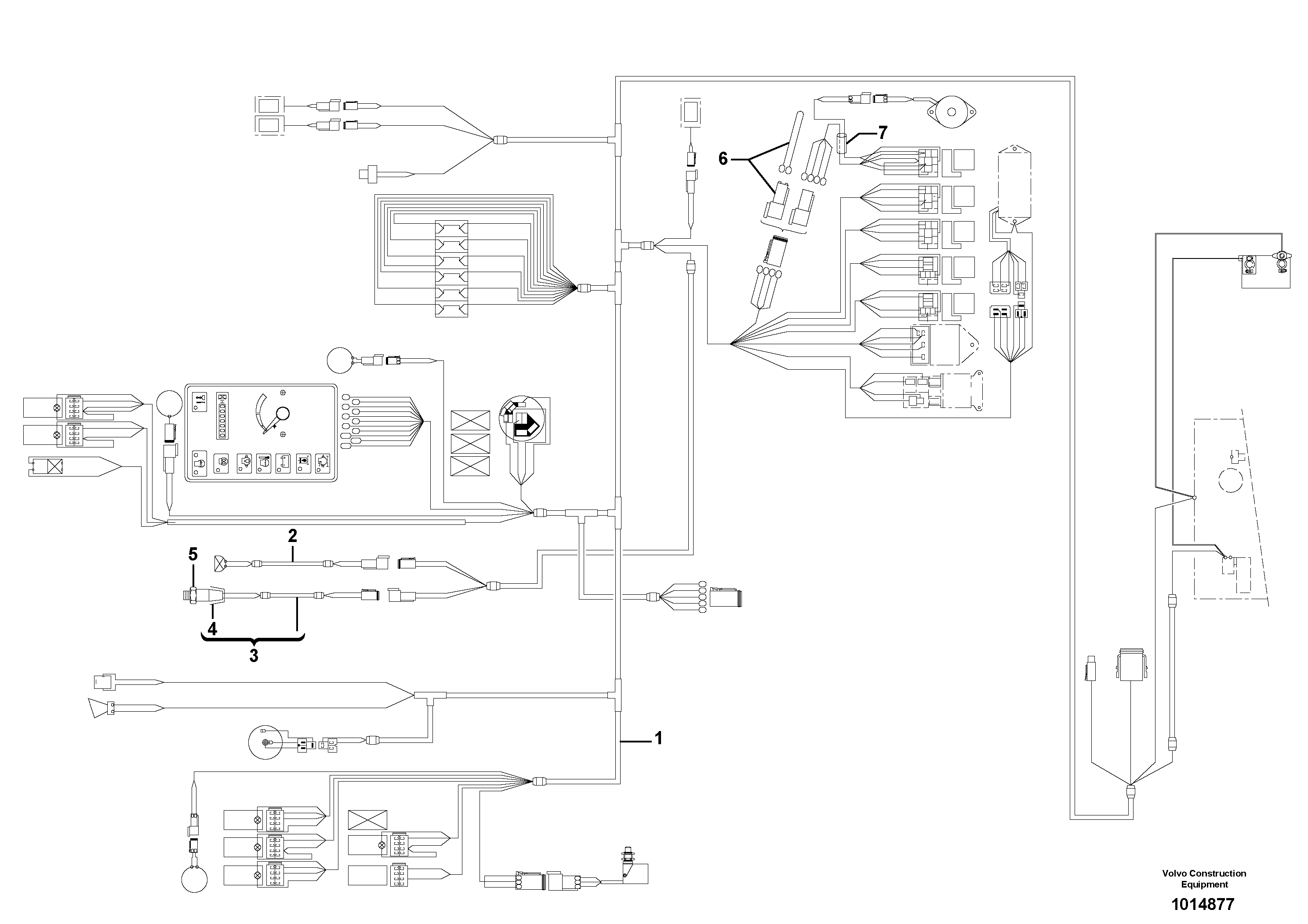 Схема запчастей Volvo EC25 TYPE 281 - 8222 Electrical system (front) / without Puma 