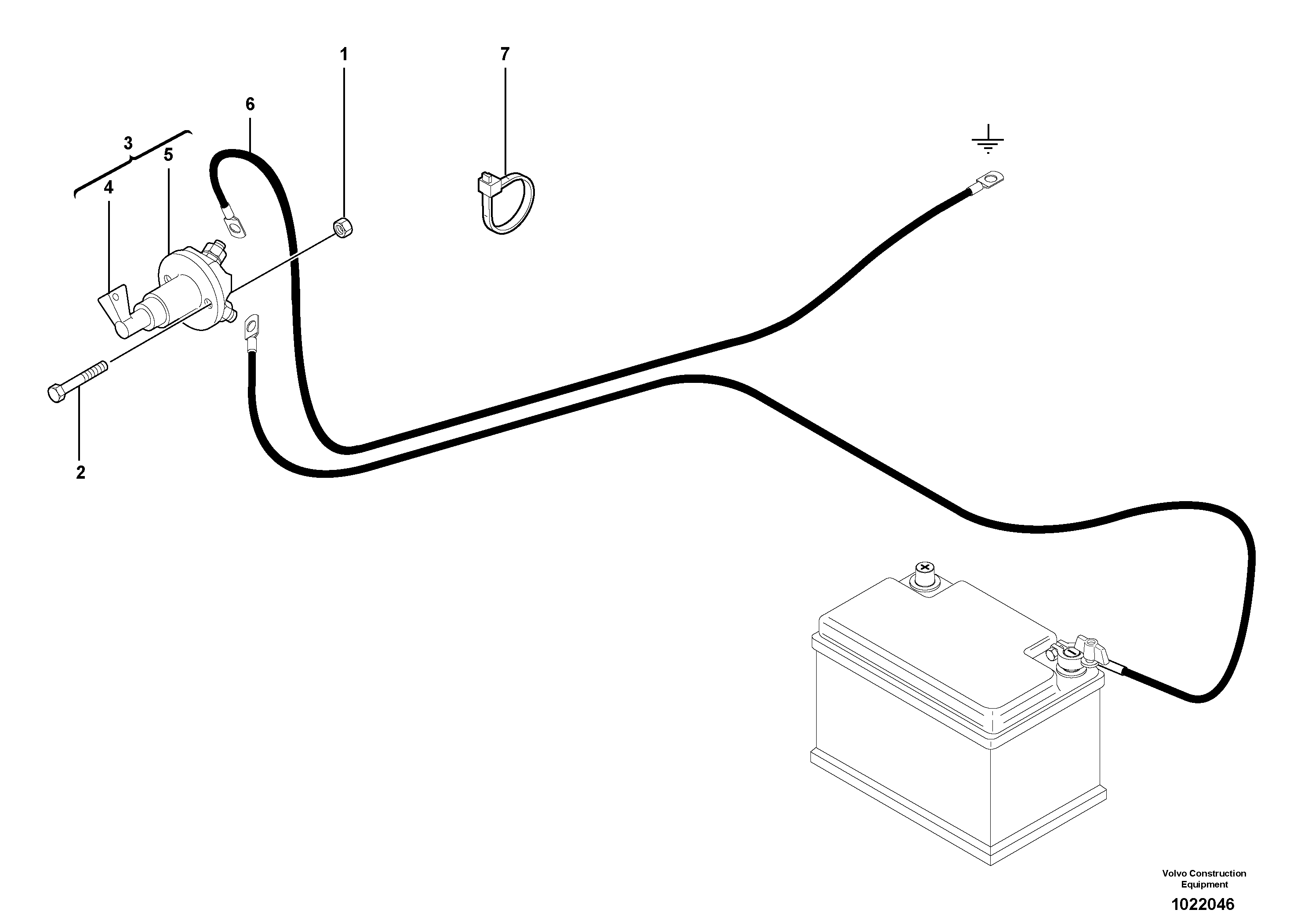 Схема запчастей Volvo EC25 TYPE 281 - 46858 Battery cut-out 