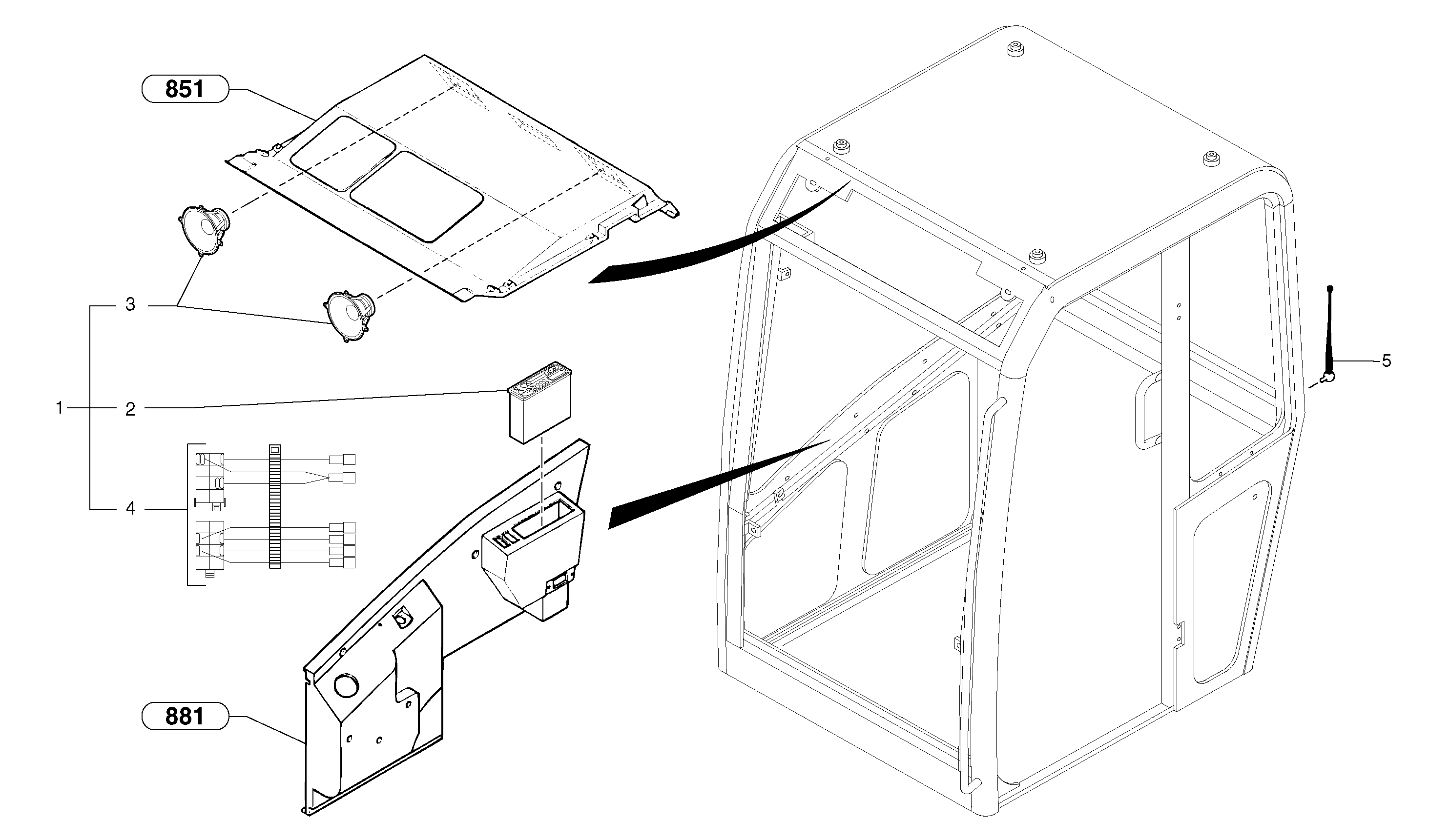 Схема запчастей Volvo EC25 TYPE 281 - 23871 Radio kit 