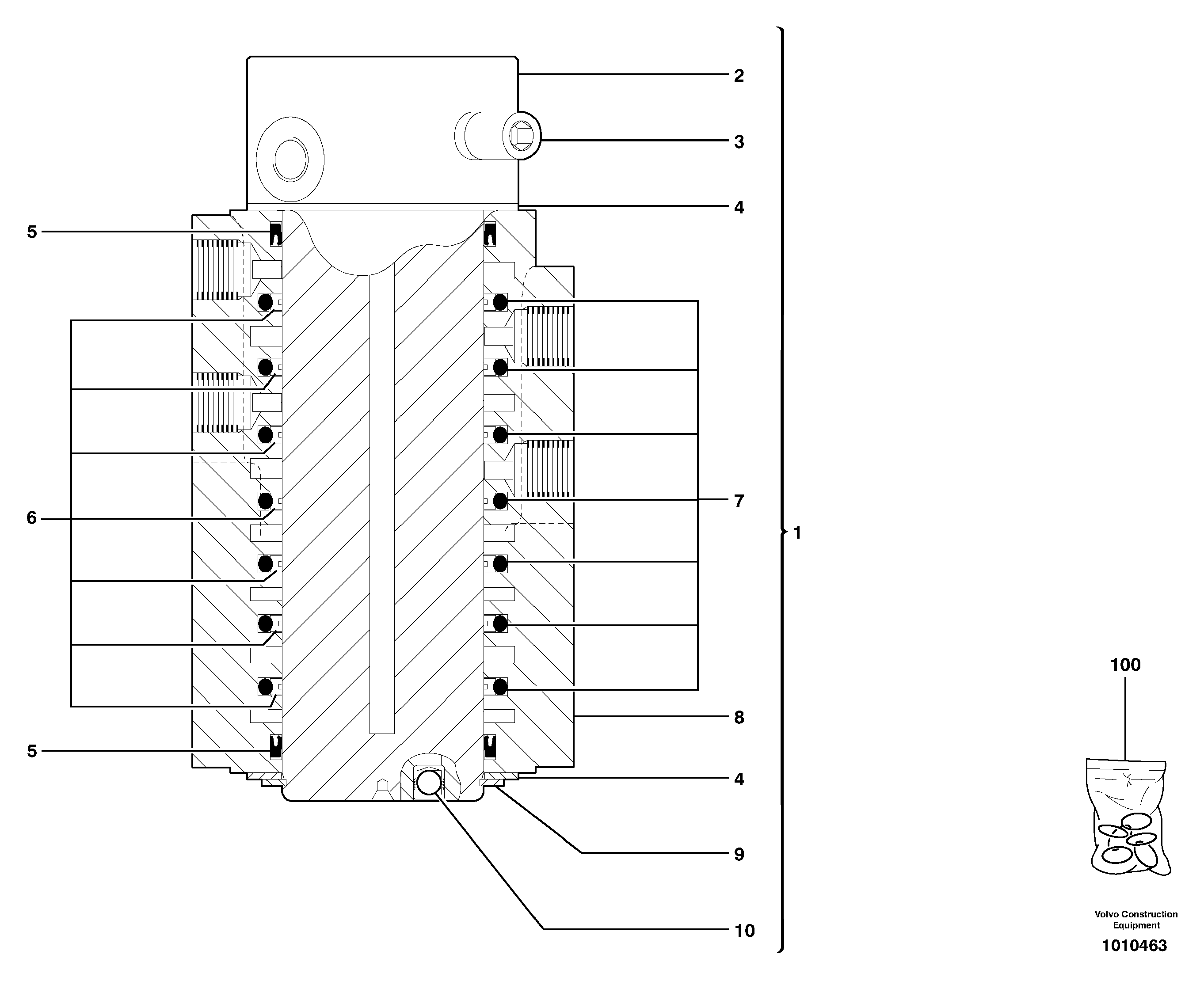 Схема запчастей Volvo EC25 TYPE 281 - 29636 Swivel joint 