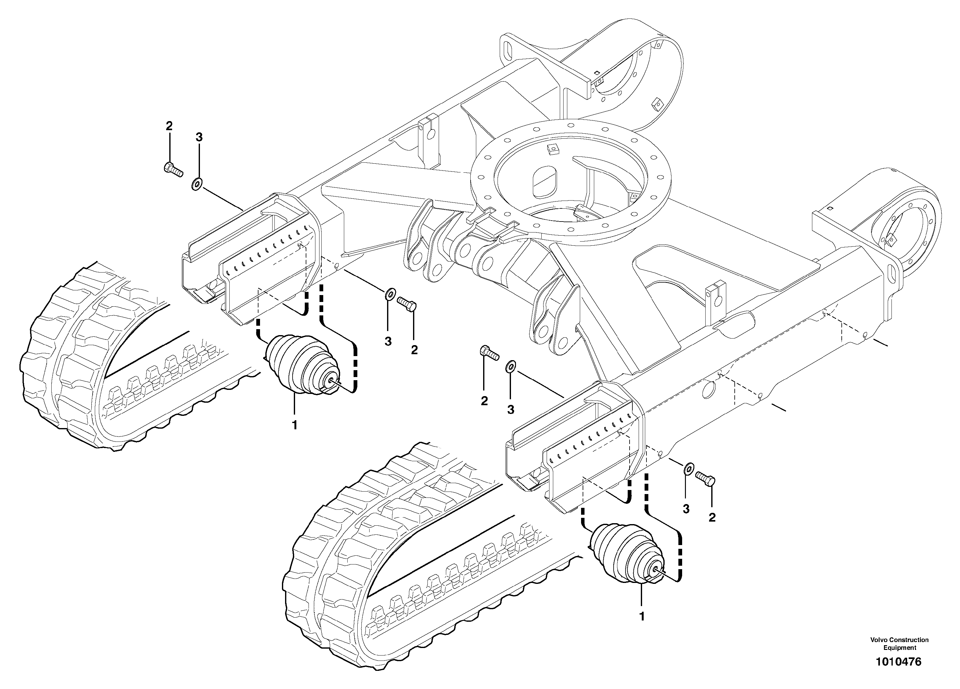 Схема запчастей Volvo EC25 TYPE 281 - 27865 Lower roller ( rubber tracks ) 