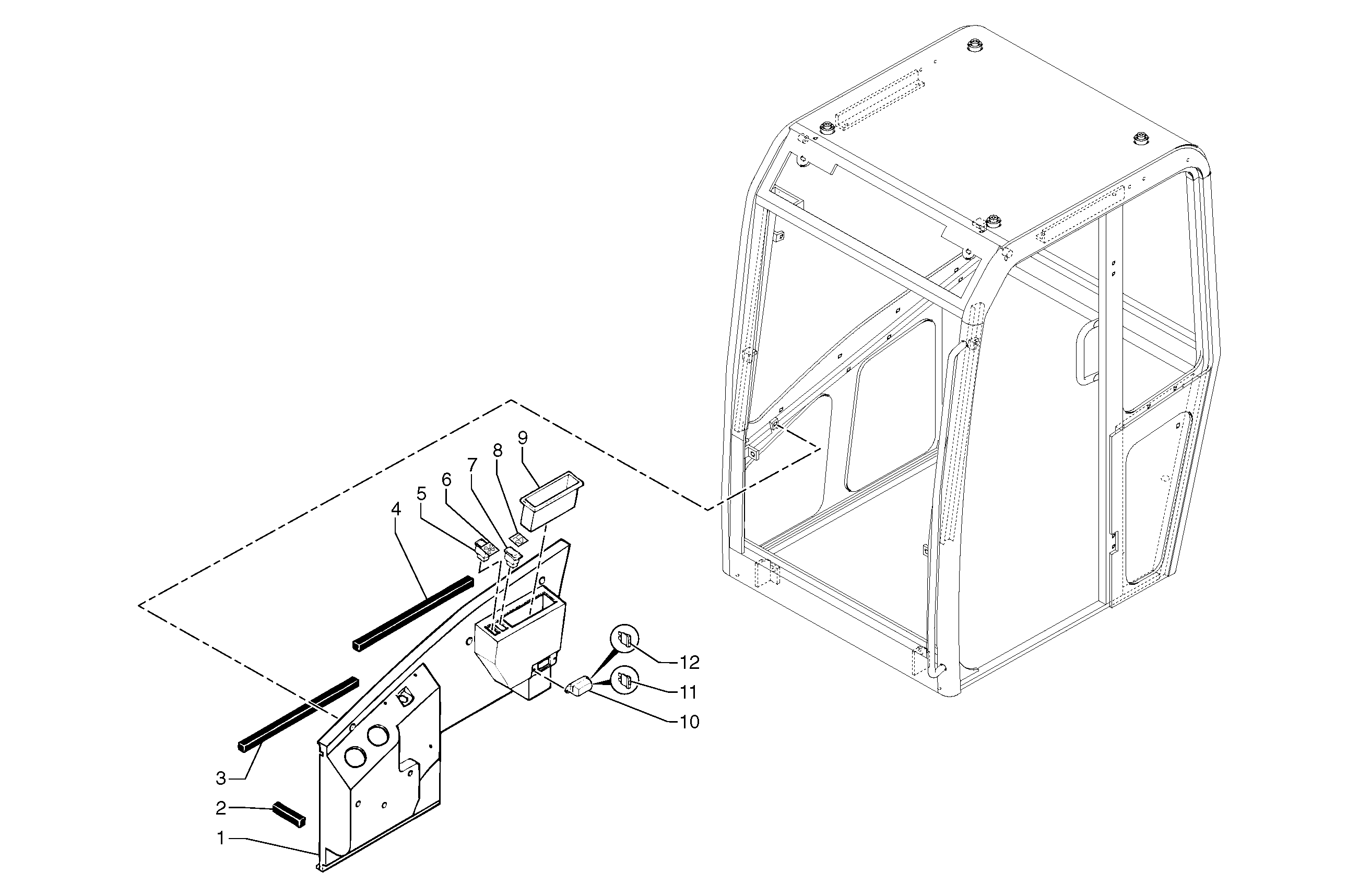 Схема запчастей Volvo EC25 TYPE 281 - 31370 Cab : console 