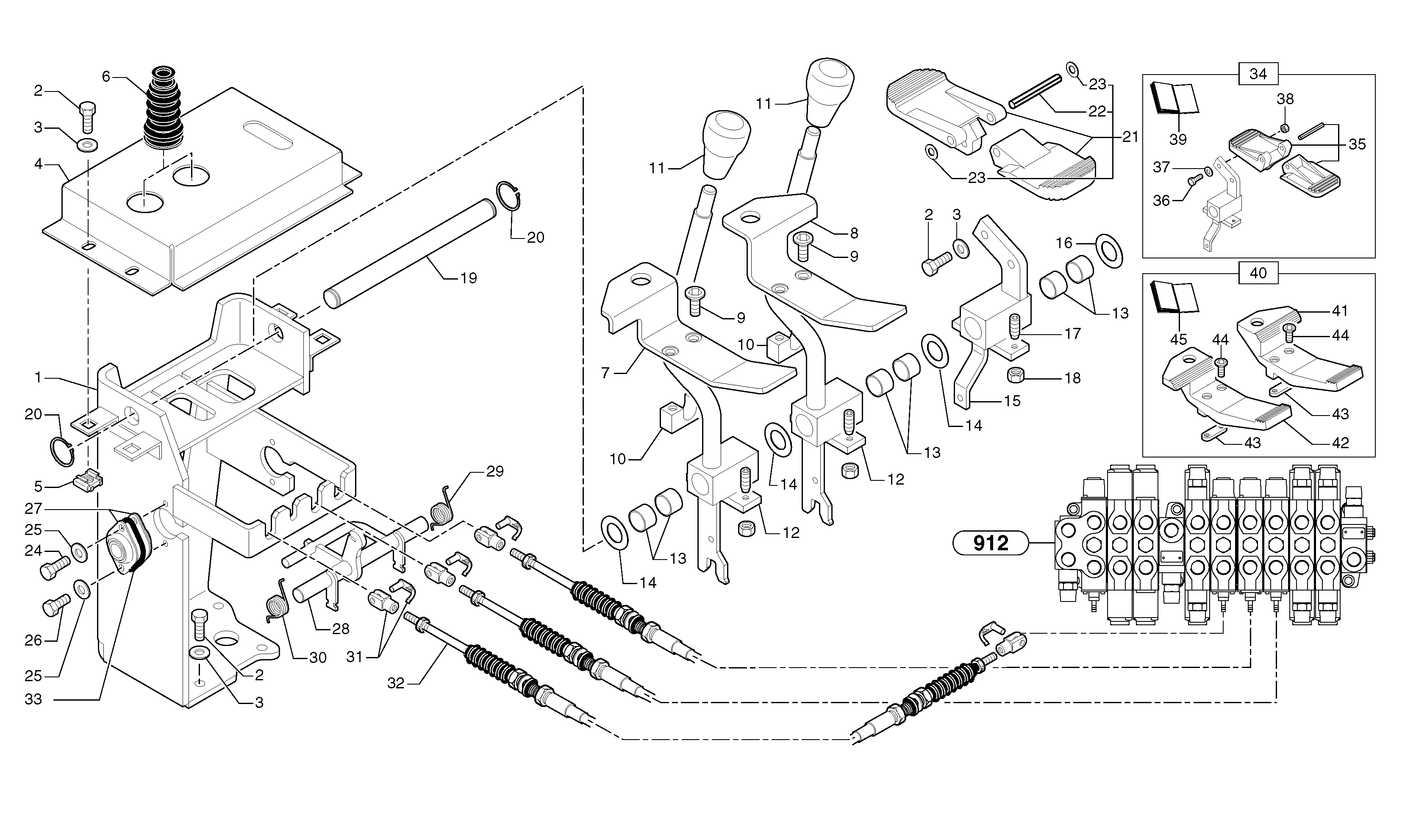 Схема запчастей Volvo EC25 TYPE 281 - 101850 Control levers : steel pedal 