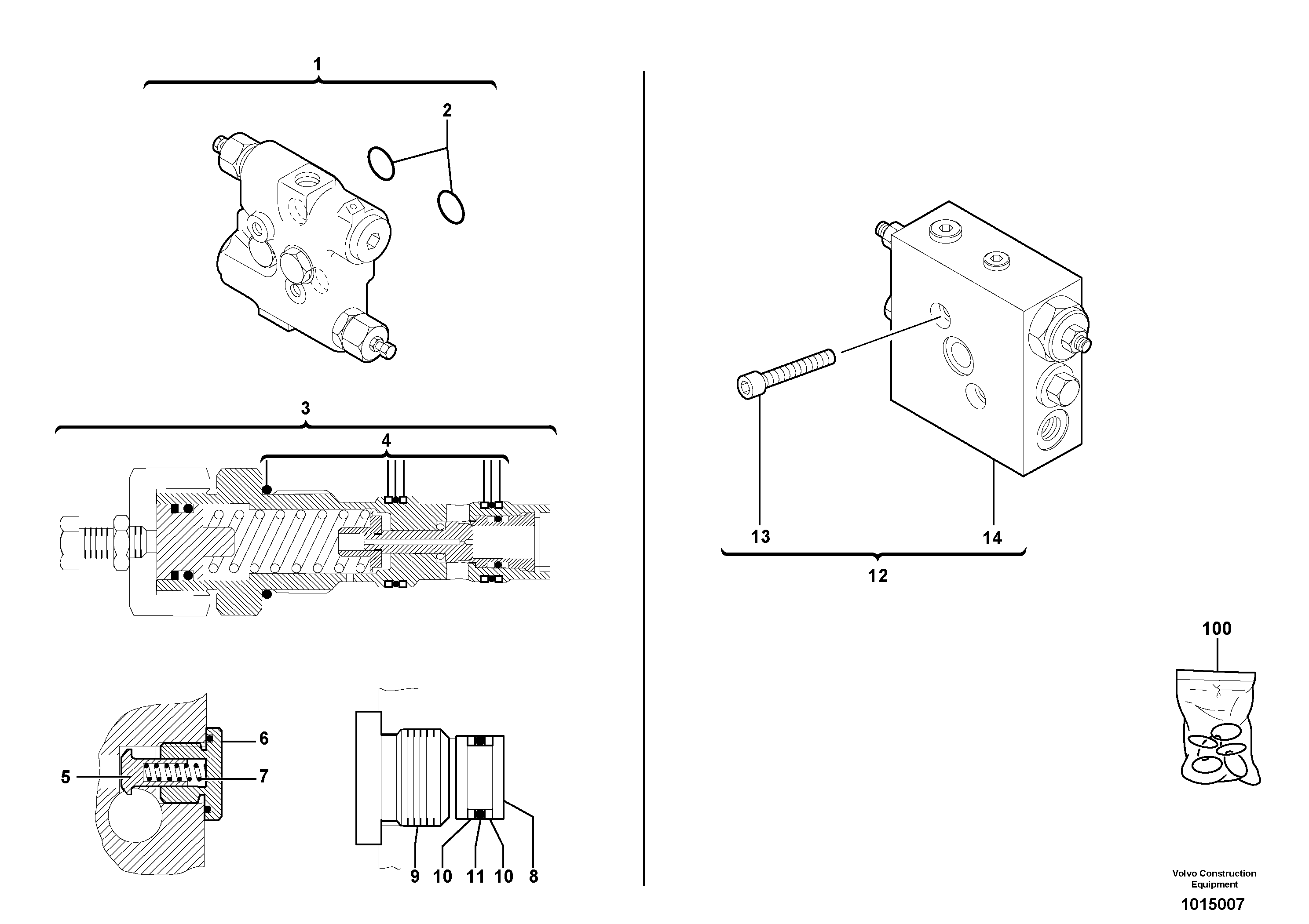 Схема запчастей Volvo EC25 TYPE 281 - 29334 Balancing valve ( slewing ) 