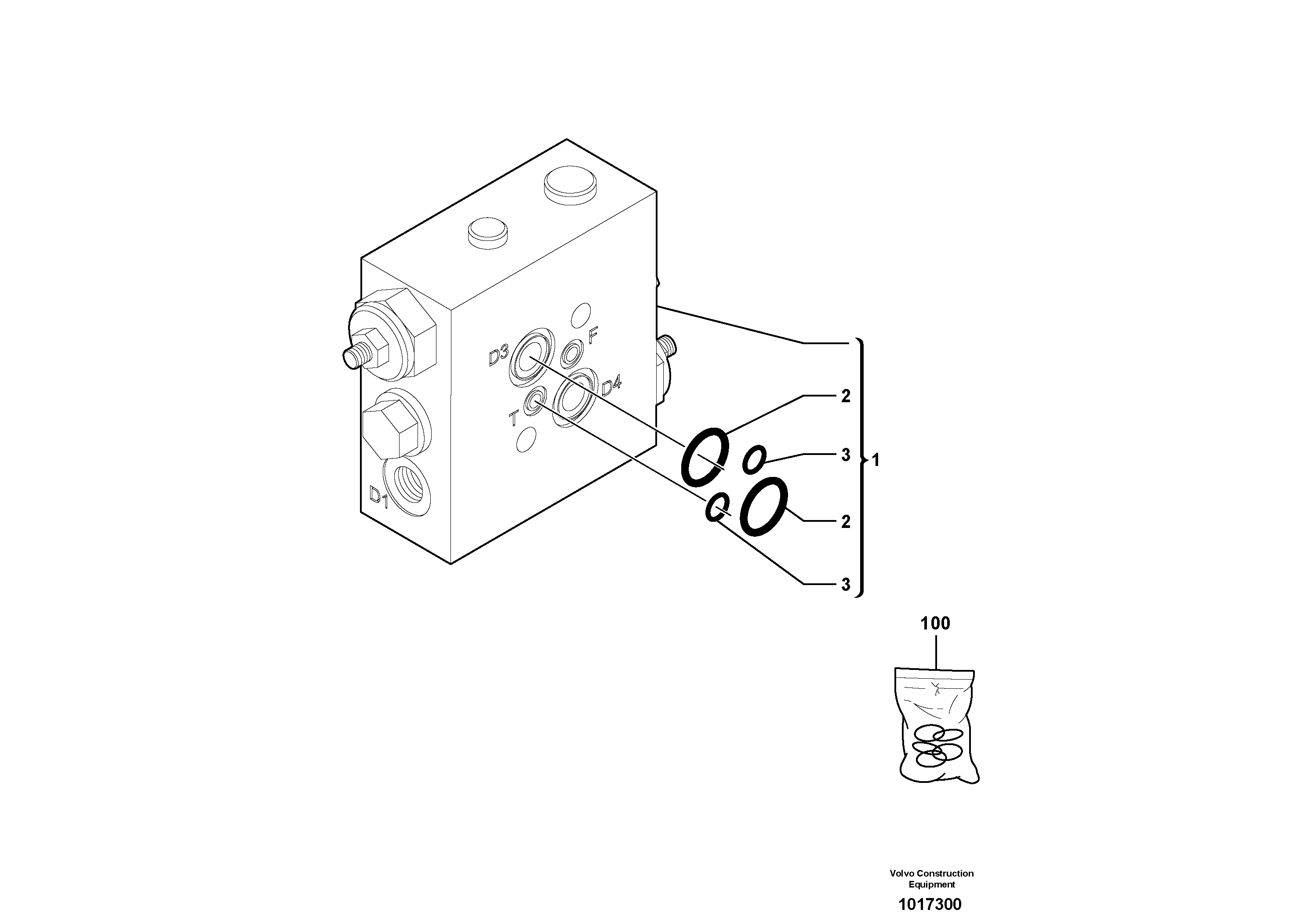 Схема запчастей Volvo EC25 TYPE 281 - 31549 Balancing valve ( slewing ) 