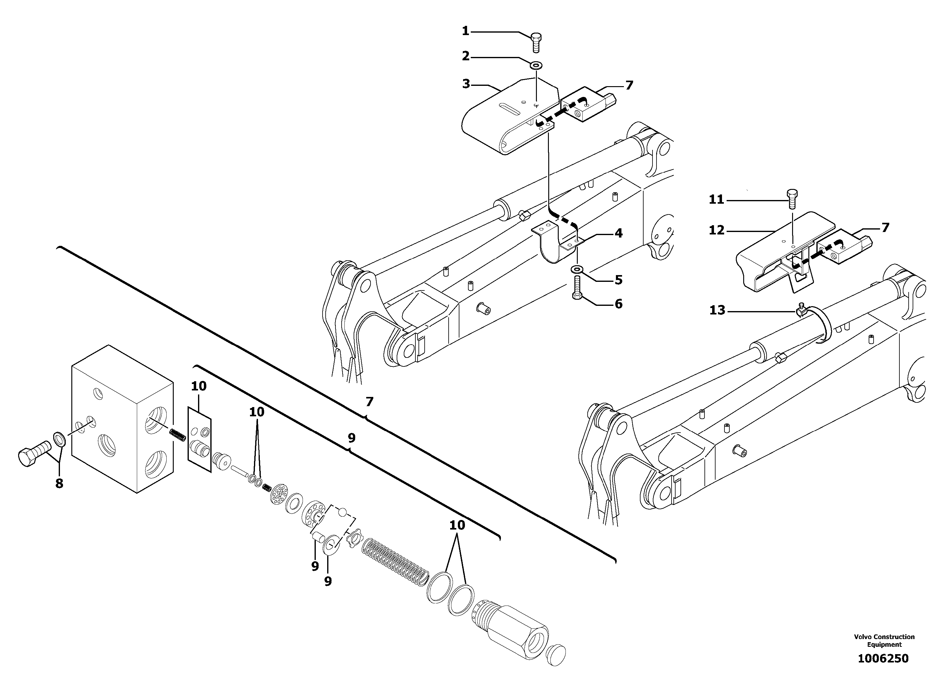 Схема запчастей Volvo EC25 TYPE 281 - 73587 Safety valve ( dipper arm cylinder ) 