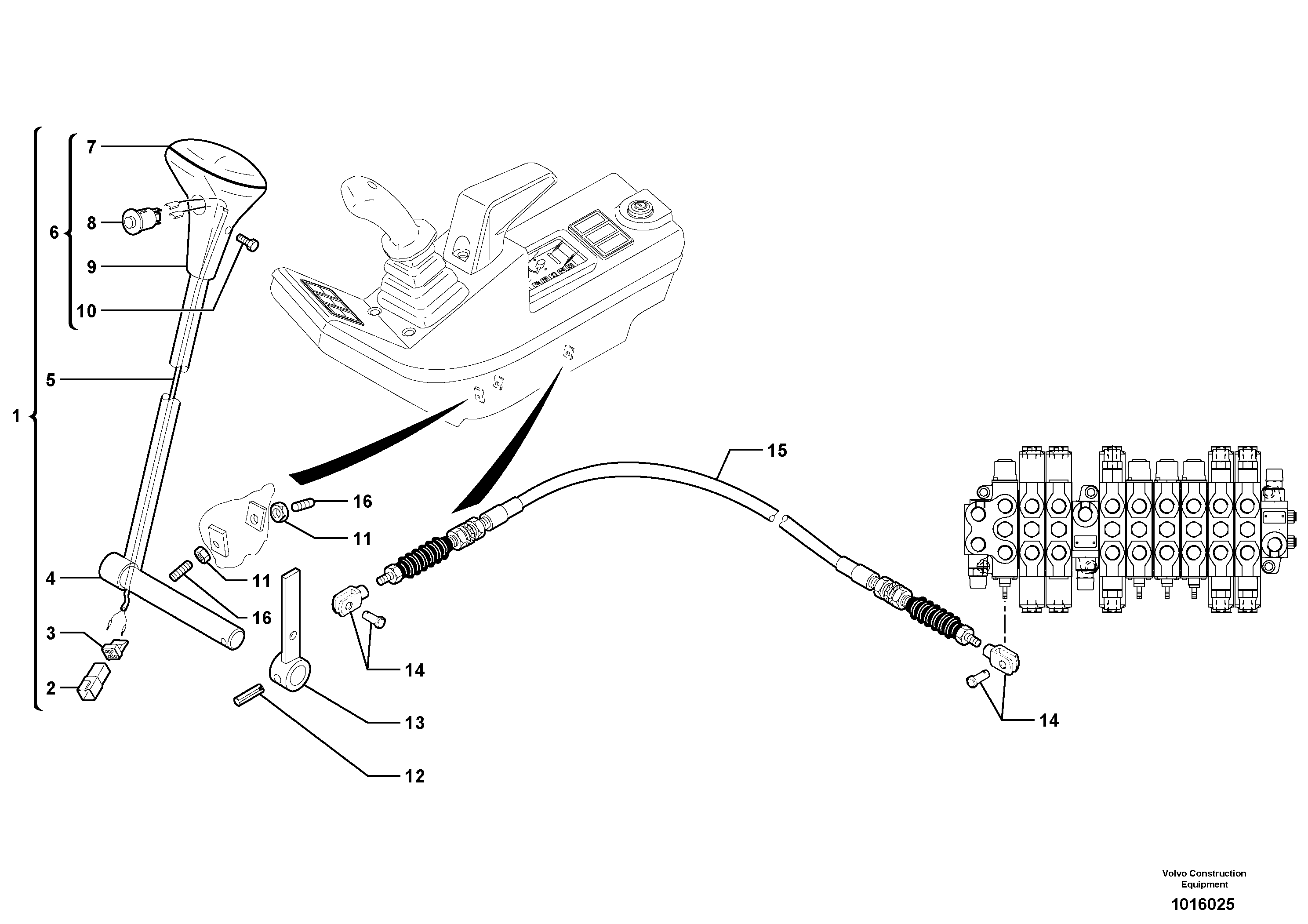 Схема запчастей Volvo EC25 TYPE 281 - 8420 Control lever : dozer blade 