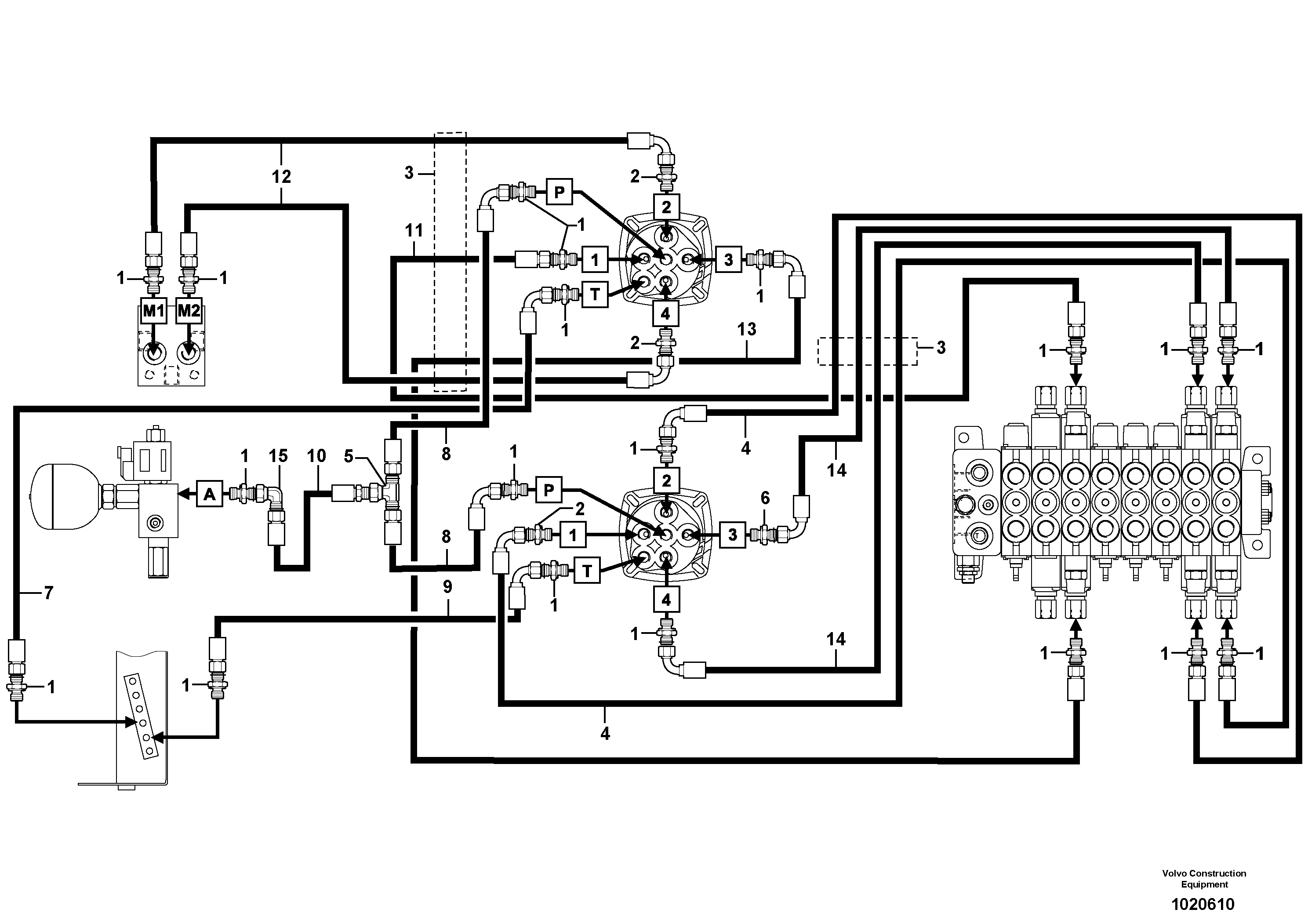 Схема запчастей Volvo EC25 TYPE 281 - 92219 Hydr. circuit ( controls attachment ) 