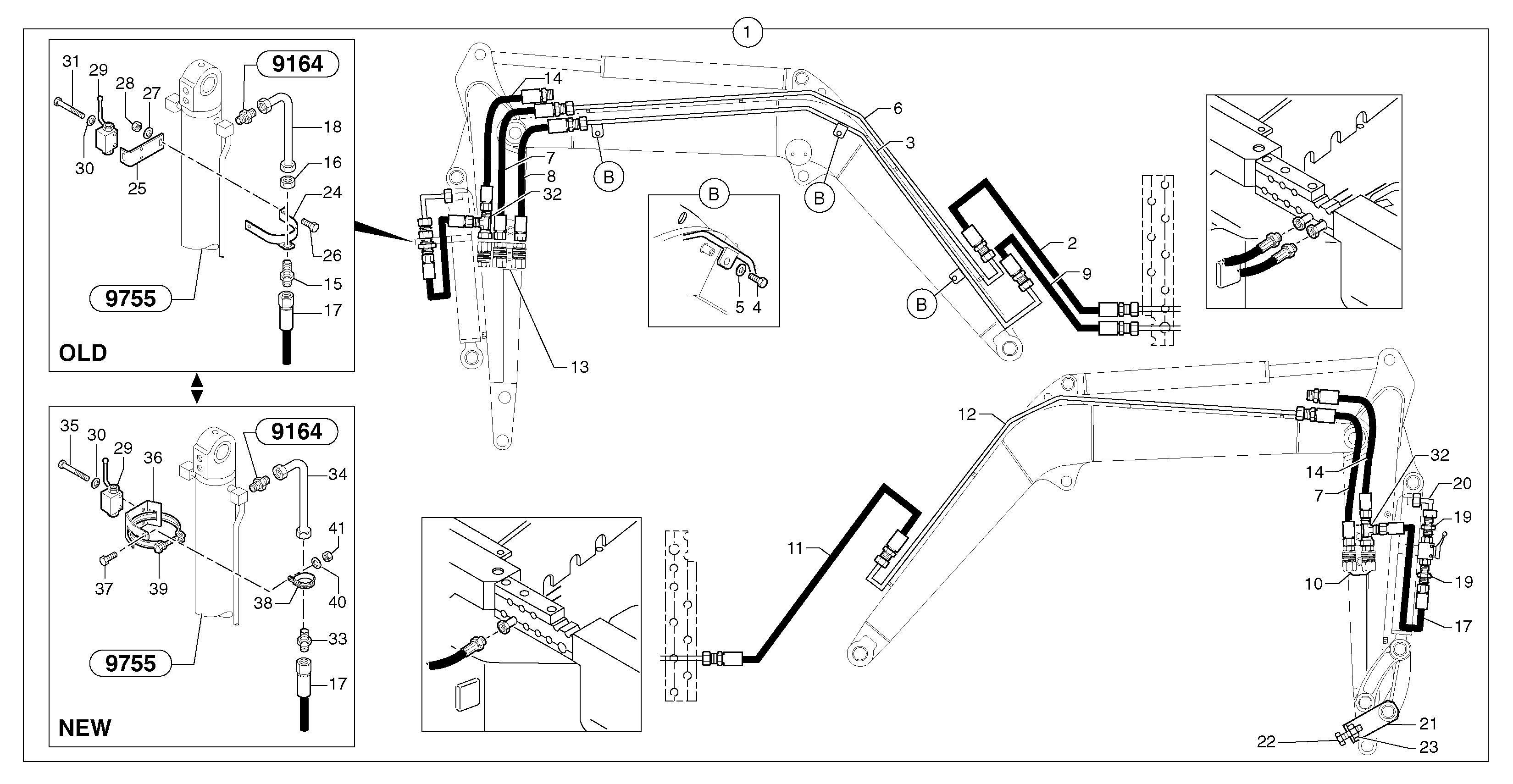 Схема запчастей Volvo EC25 TYPE 281 - 106203 Hydr. circuit. ( attachment ) ( grab jaw ) 