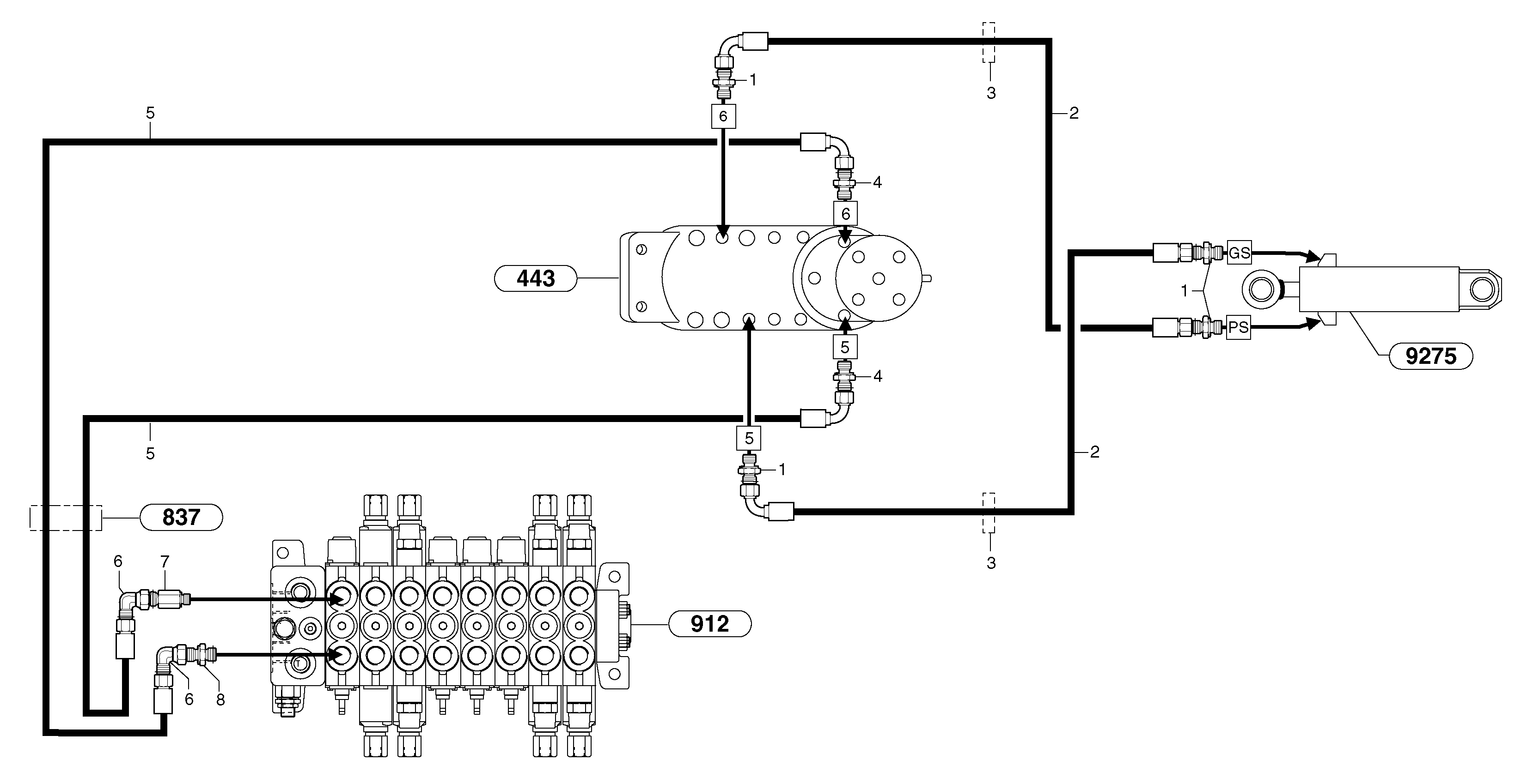 Схема запчастей Volvo EC25 TYPE 281 - 1575 Hydr. circuit. ( dozer blade ) 