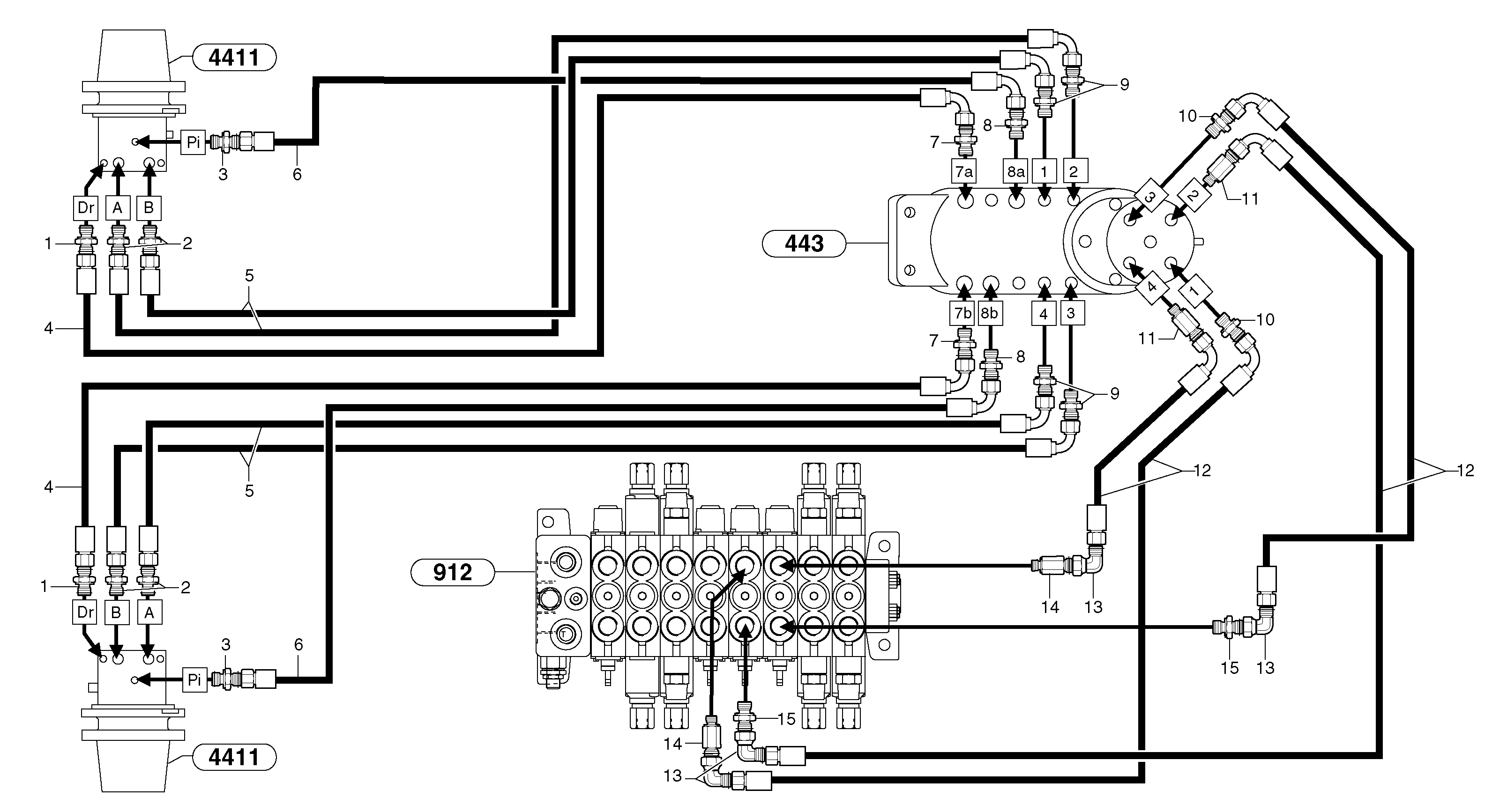 Схема запчастей Volvo EC25 TYPE 281 - 33304 Hydr. circuit. ( travelling ) 