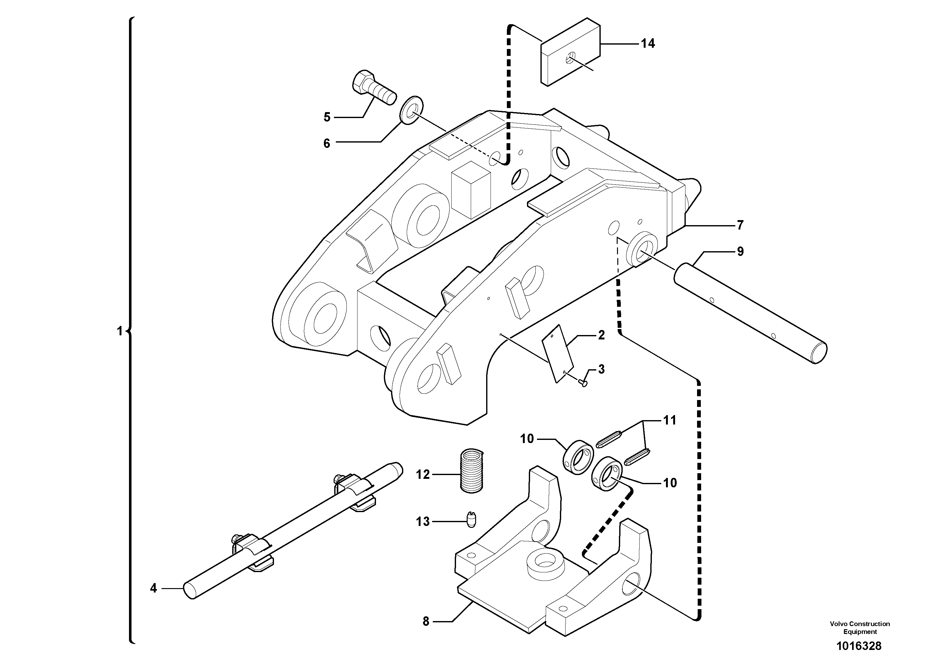 Схема запчастей Volvo EC25 TYPE 281 - 106769 Tool holder / mechanical control 