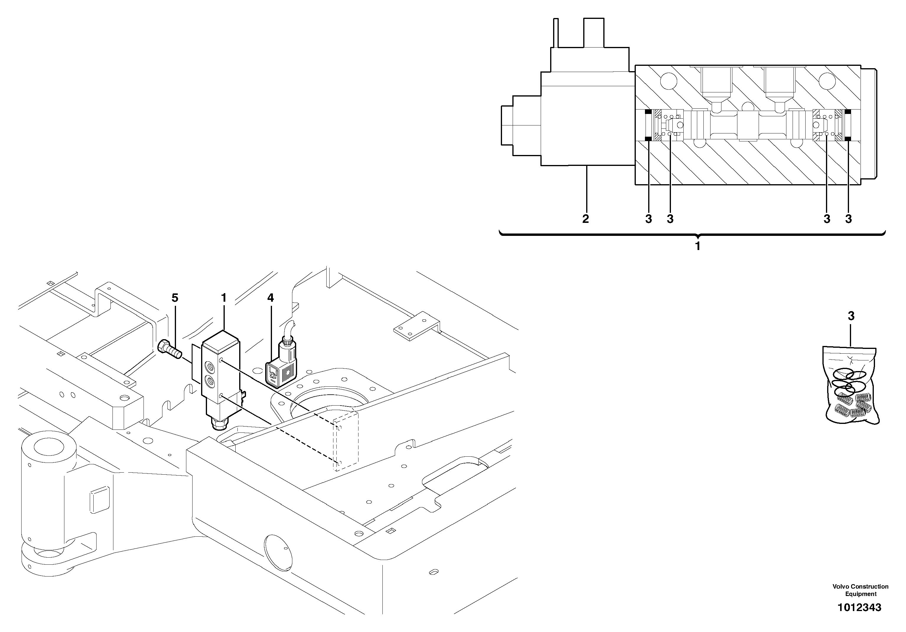 Схема запчастей Volvo EC25 TYPE 281 - 655 Electrovalve (quickfit ) 