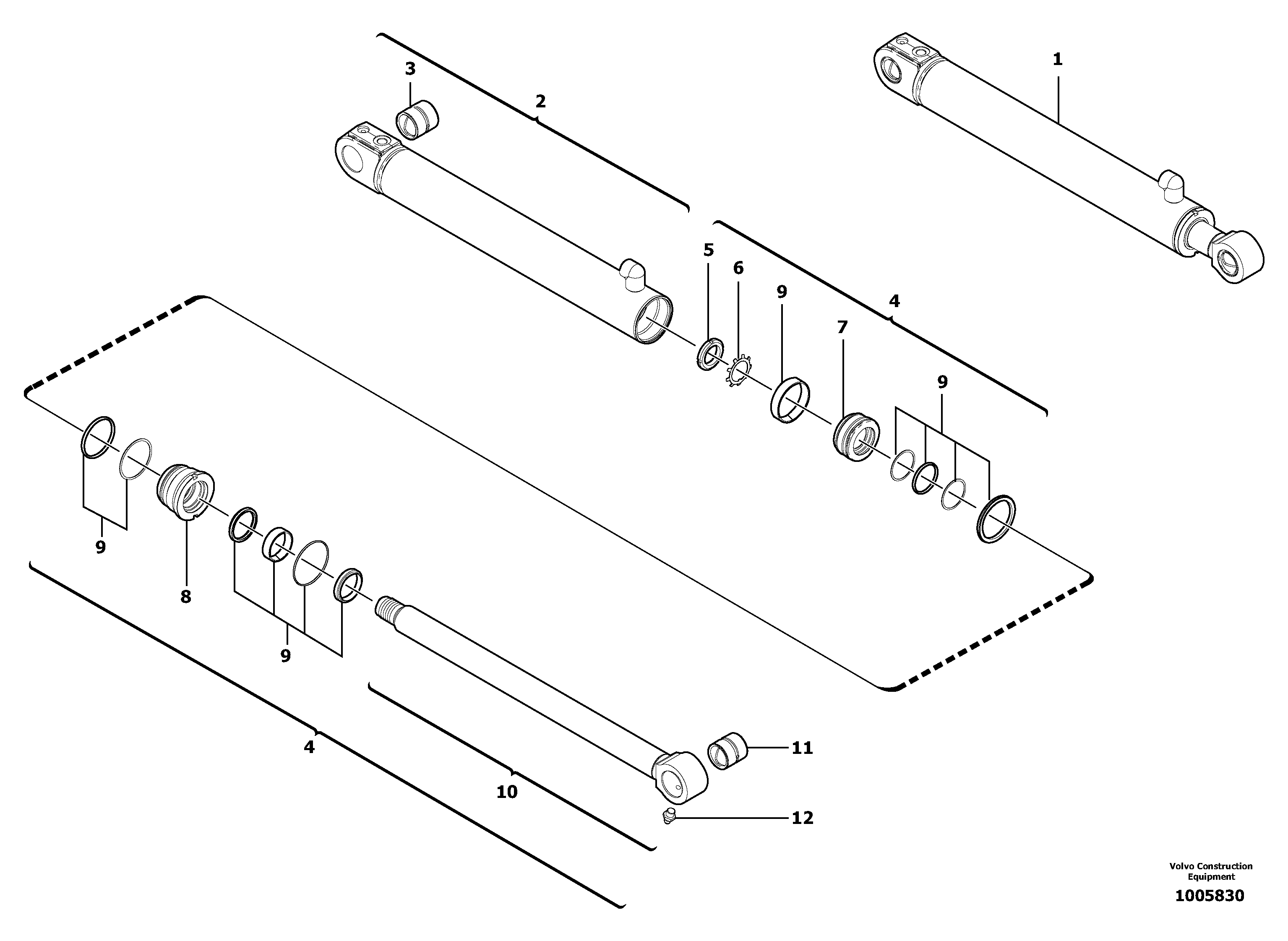 Схема запчастей Volvo EC25 TYPE 281 - 35787 Boom offset cylinder 