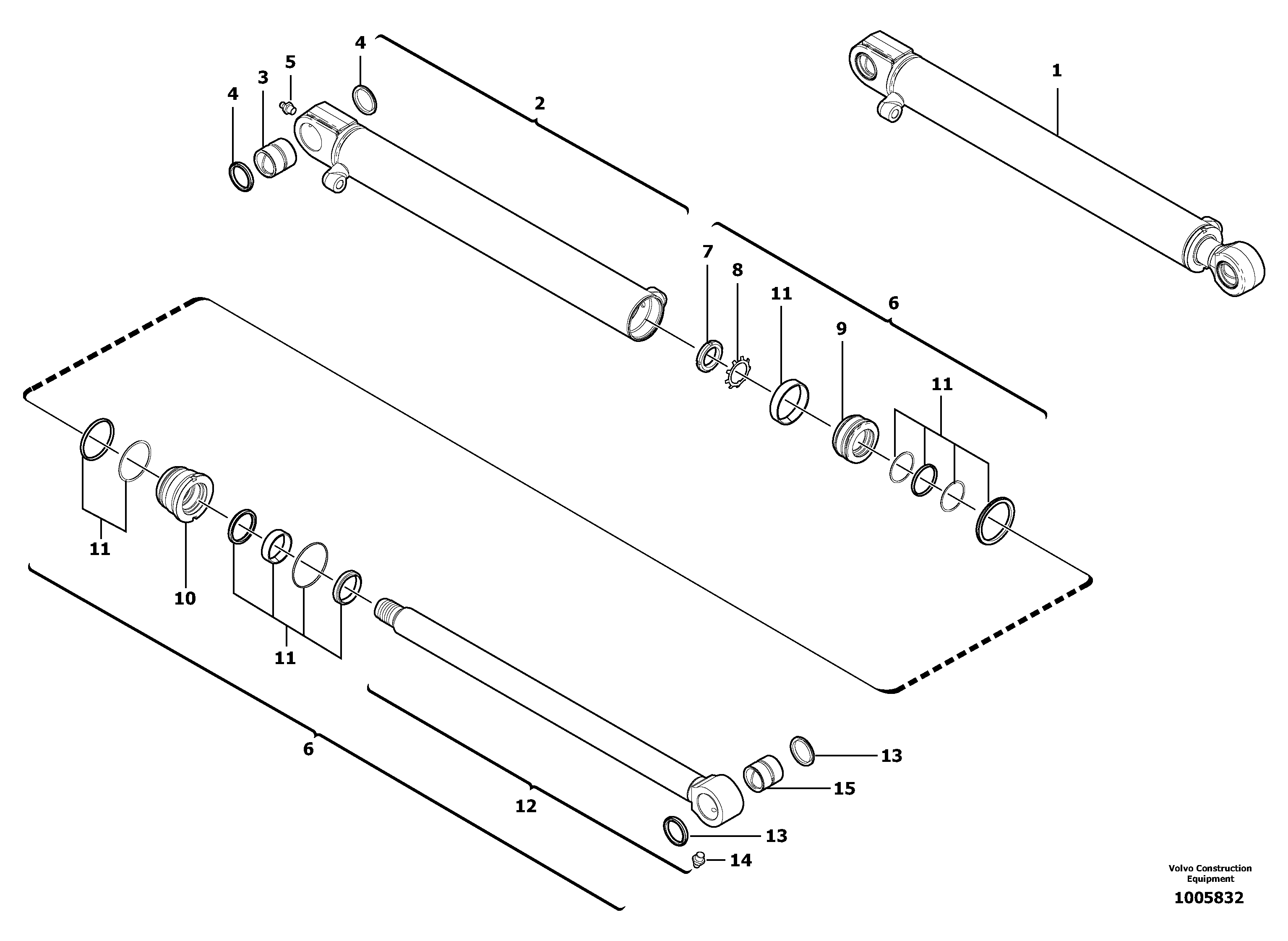 Схема запчастей Volvo EC25 TYPE 281 - 1240 Dipper arm cylinder 