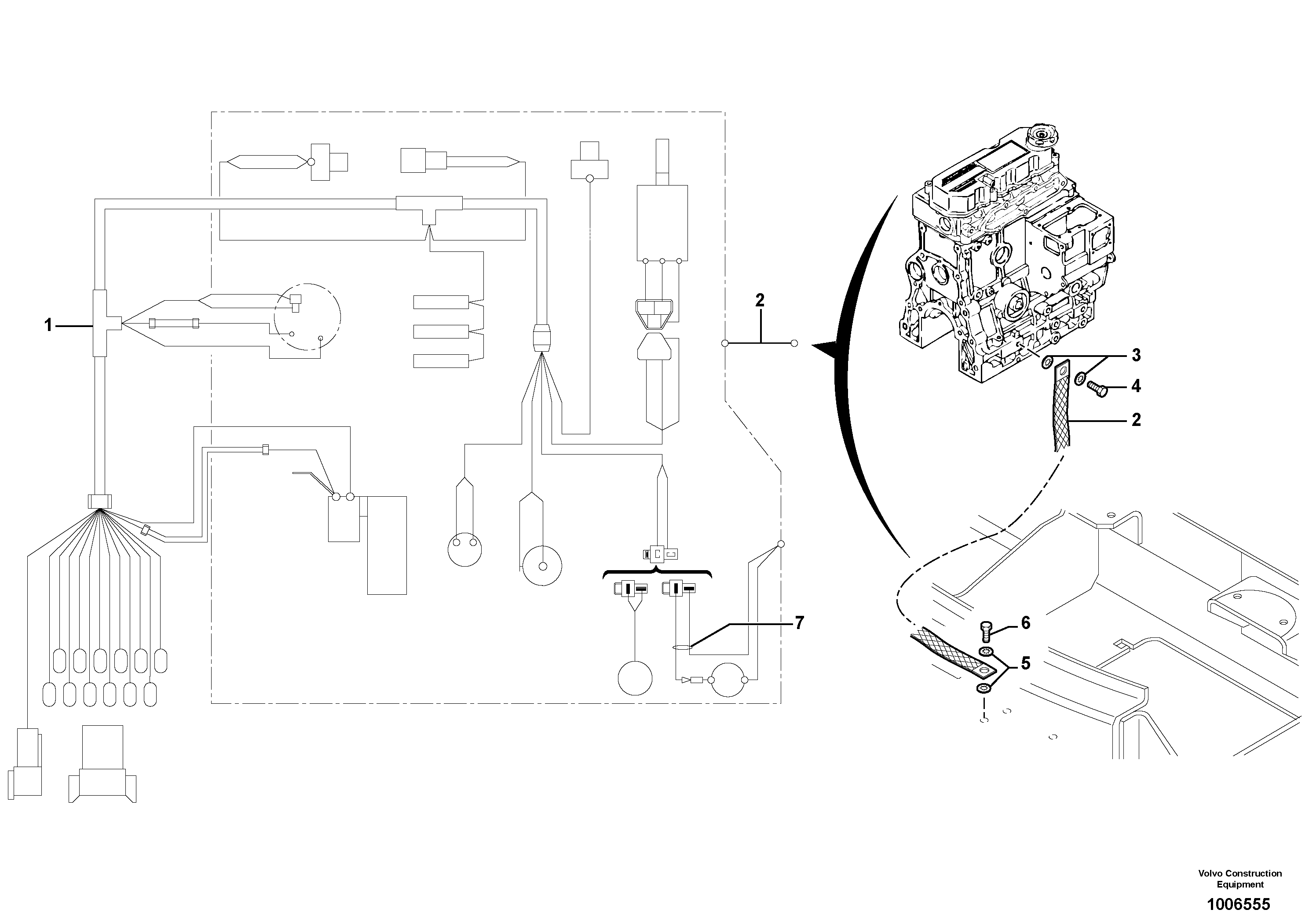 Схема запчастей Volvo EC30 TYPE 282 - 46867 Electrical system (rear) / without Puma 